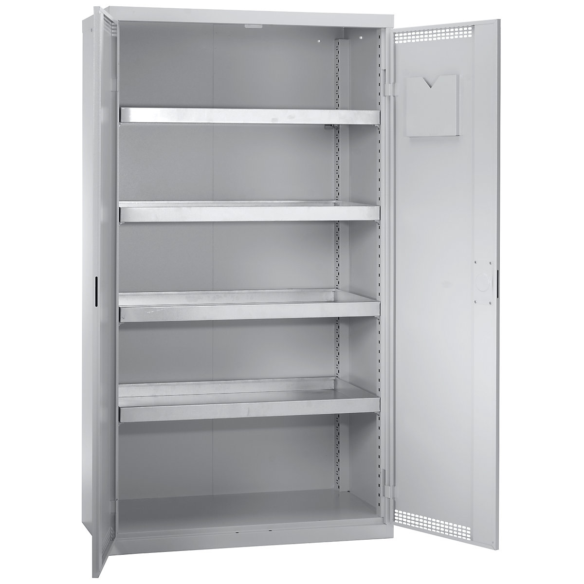 Environmental cupboard with door perforations
