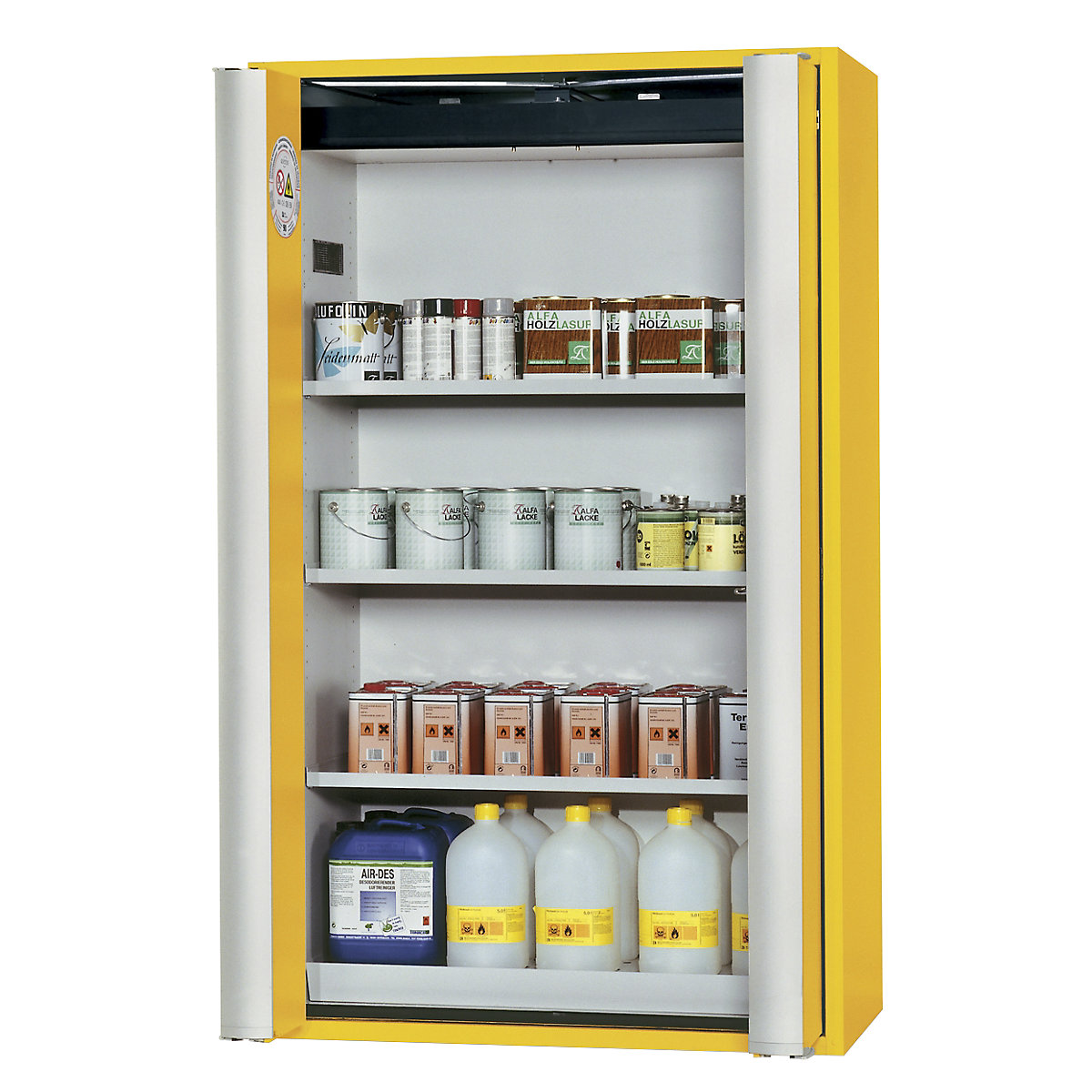Fire resistant cupboard with folding doors for hazardous goods type 90, semi-automatic - asecos