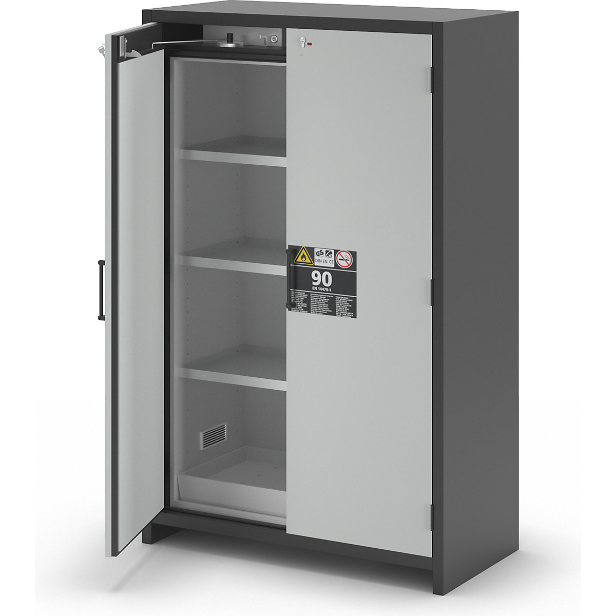 Fire resistant industrial hazardous goods cupboard, type 90 – asecos (Product illustration 43)-42