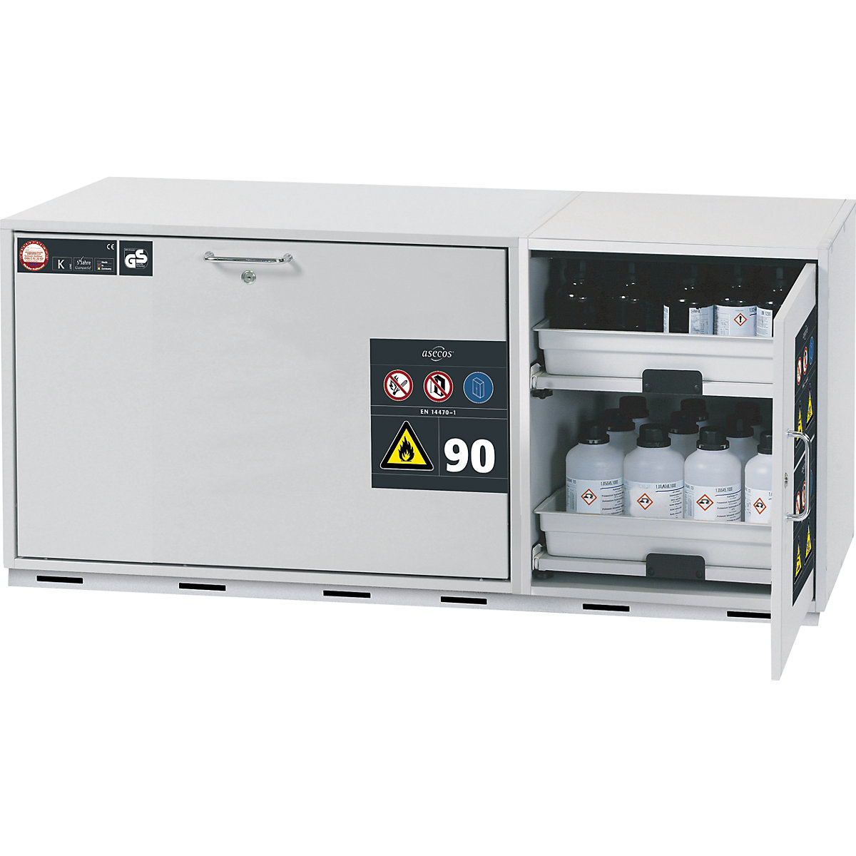 Type 90 fire resistant combination add-on drawer unit – asecos (Product illustration 5)-4