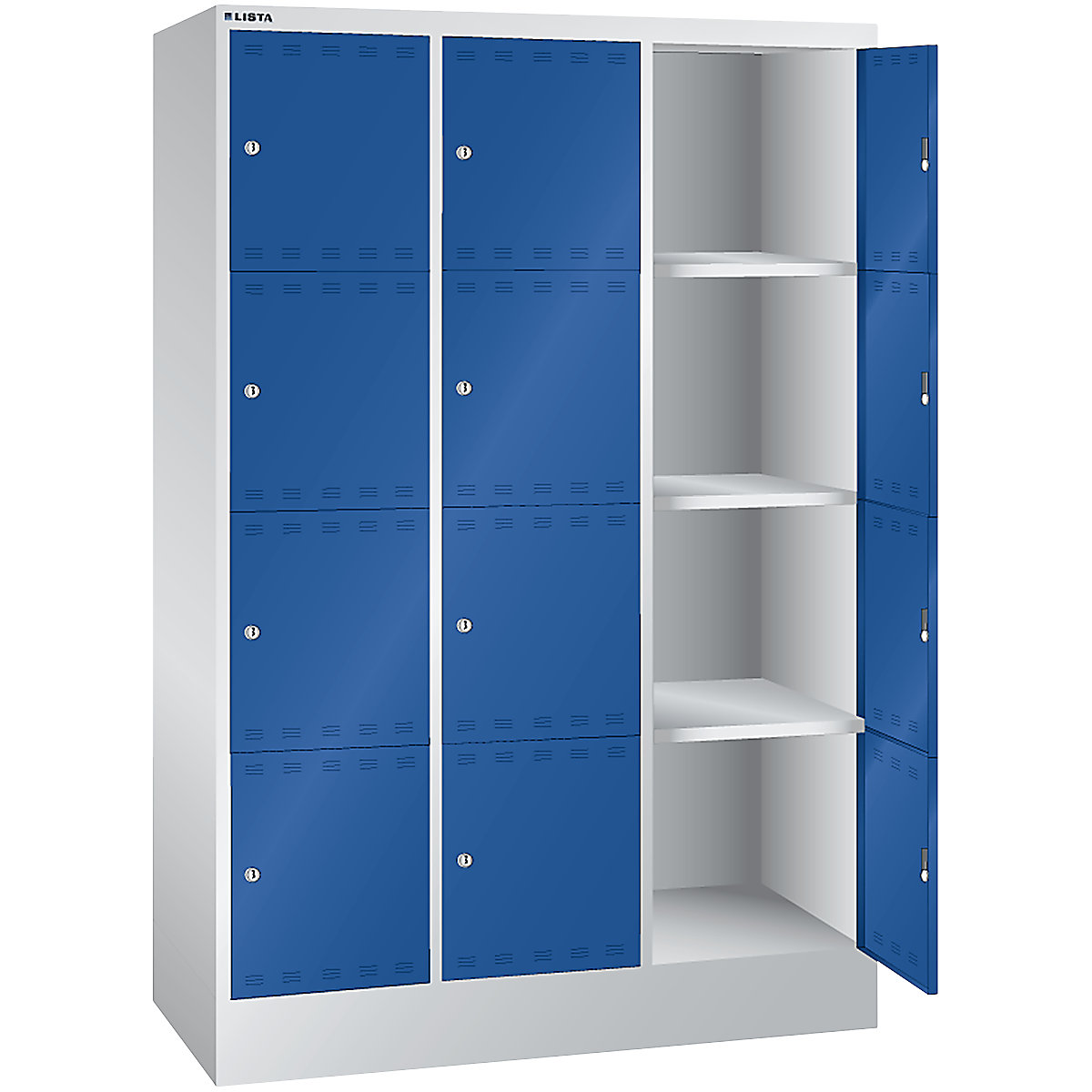Battery charging cabinet with lockable compartments - LISTA