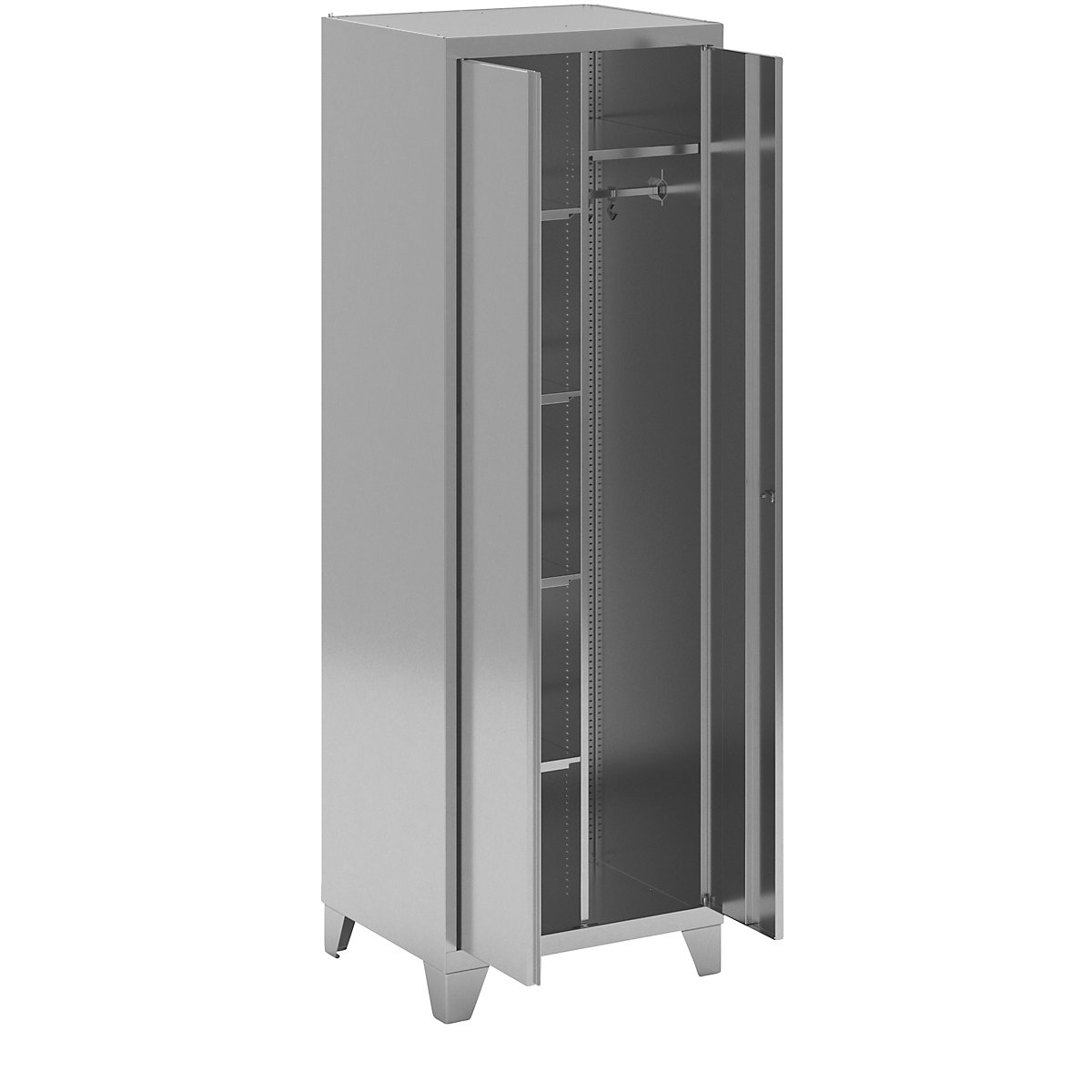 Stainless steel locker for cleaning products
