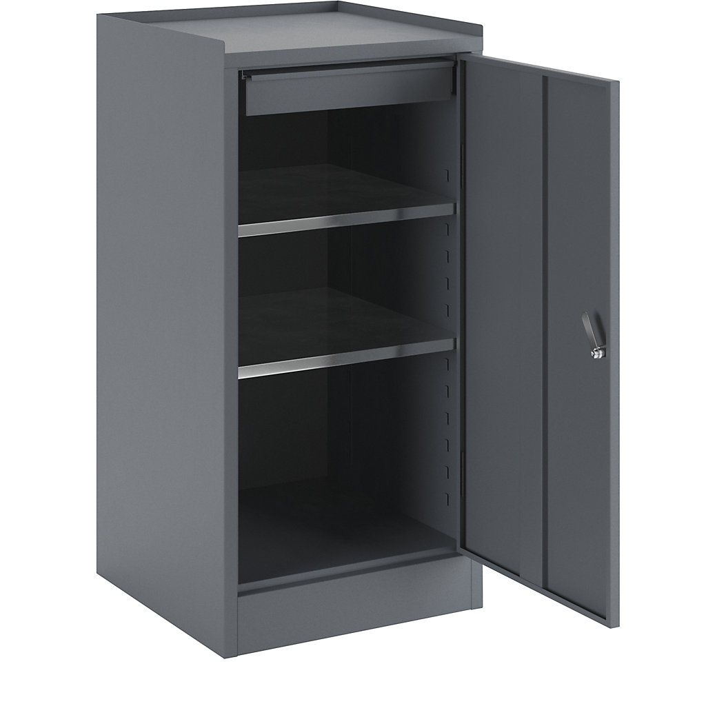 Tool cupboard – eurokraft basic: with 1 drawer, 2 shelves, height ...
