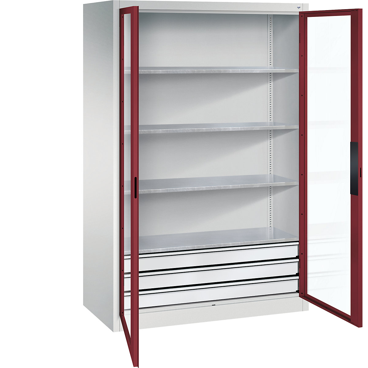 Vision panel double door cupboard - C+P