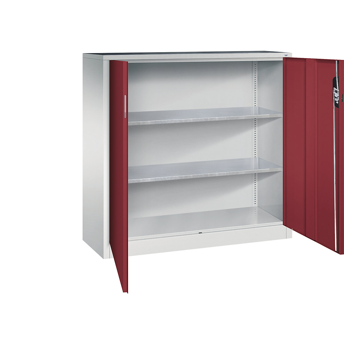 Workshop side cupboard with hinged doors - C+P
