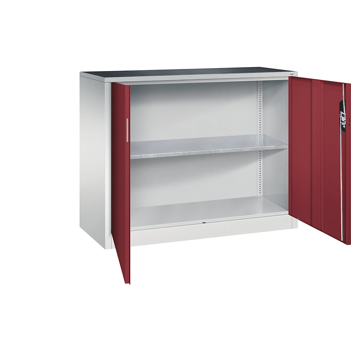 Workshop side cupboard with hinged doors - C+P