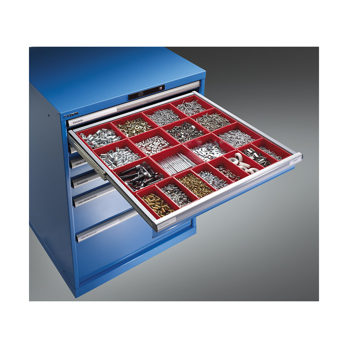 Drawer cupboard, sheet steel – LISTA (Product illustration 6)-5