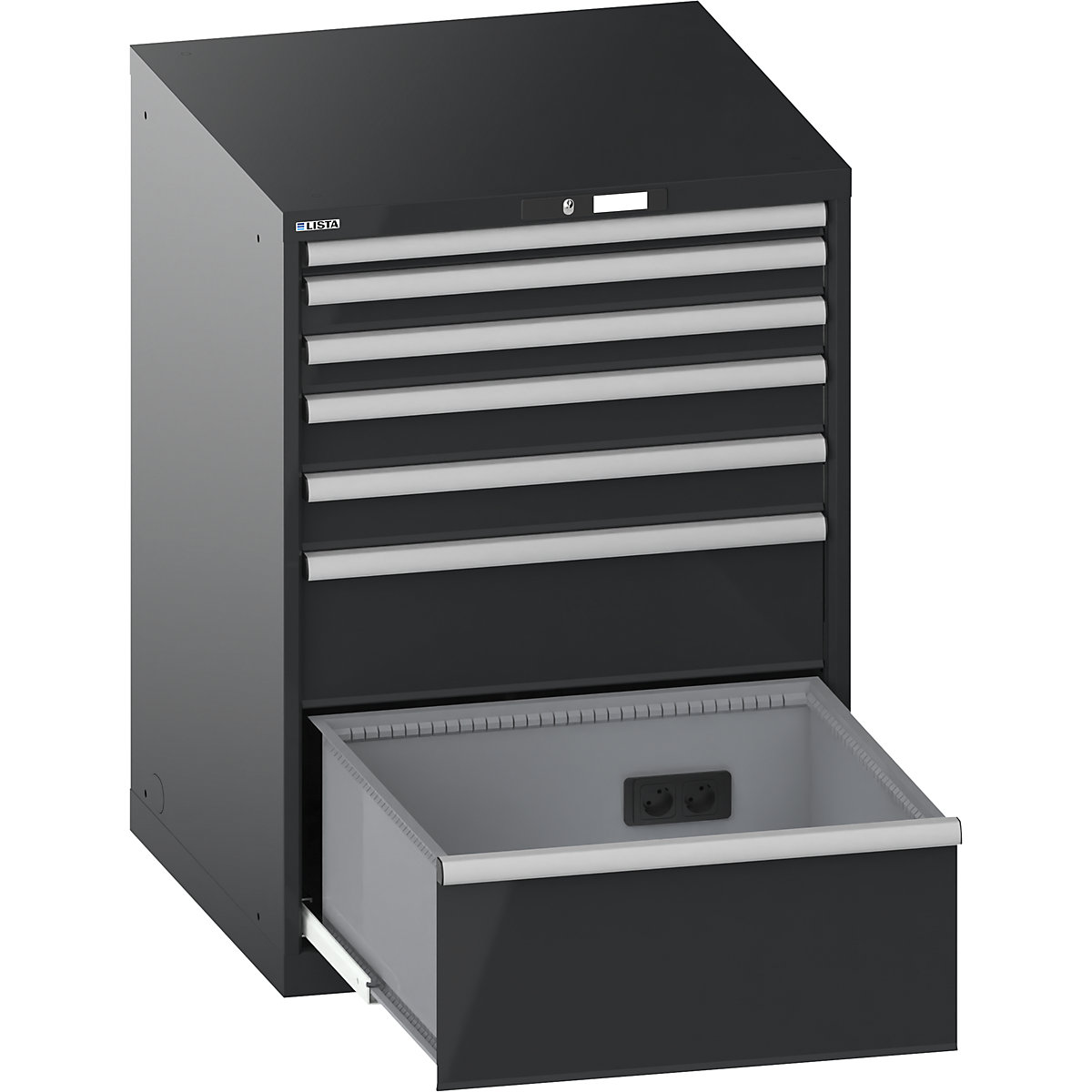 Drawer cupboard, with battery charging function – LISTA (Product illustration 2)-1
