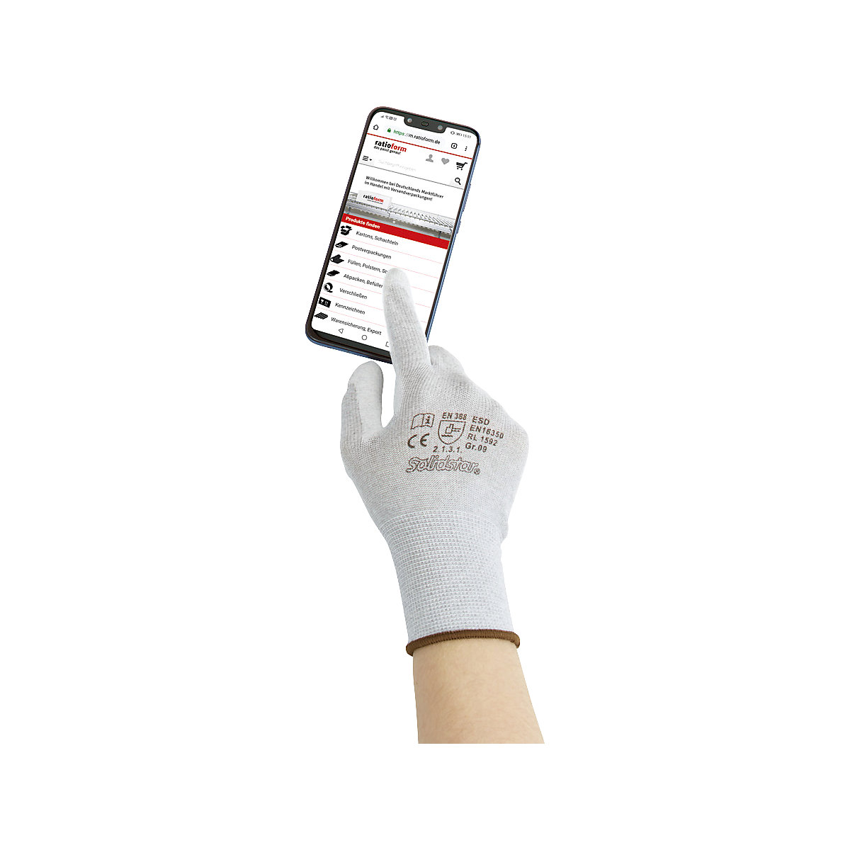 ESD assembly gloves touchscreen compatible (Product illustration 3)-2