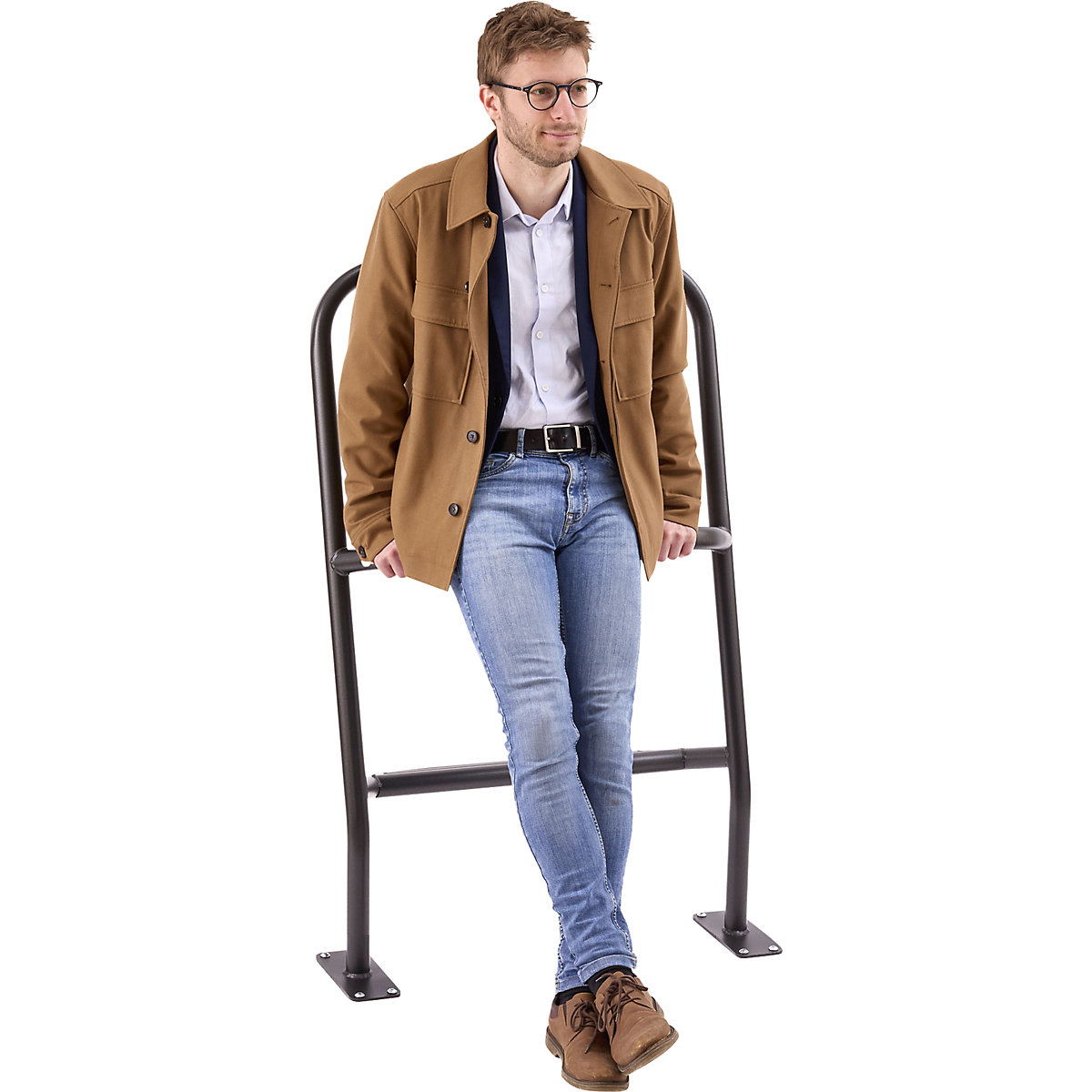 Leaning rail with foot rest – Mottez (Product illustration 3)-2
