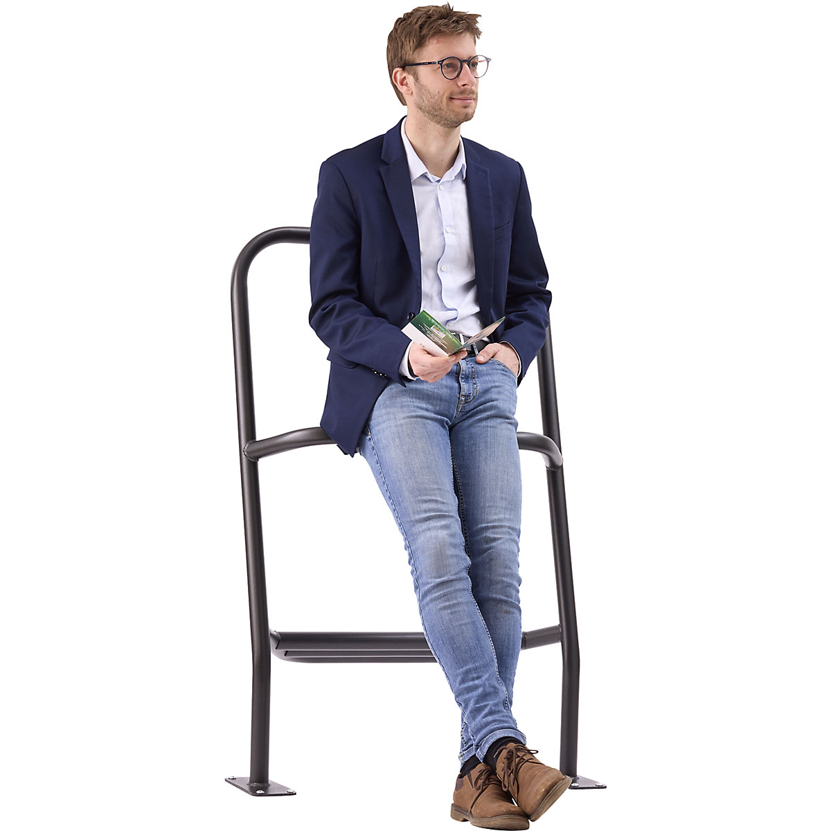 Leaning rail with foot rest – Mottez (Product illustration 5)-4