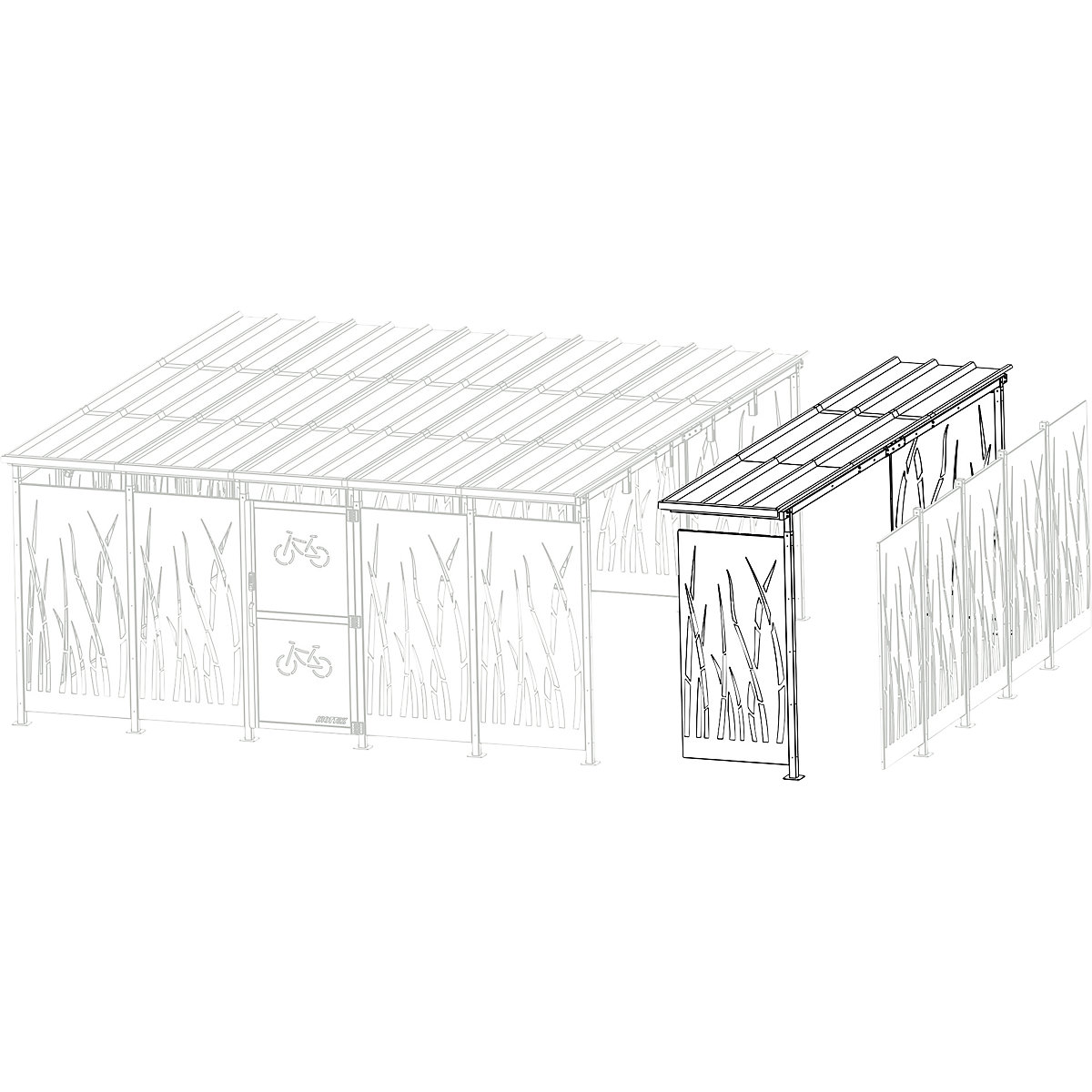 Bicycle shelter – Mottez (Product illustration 2)-1