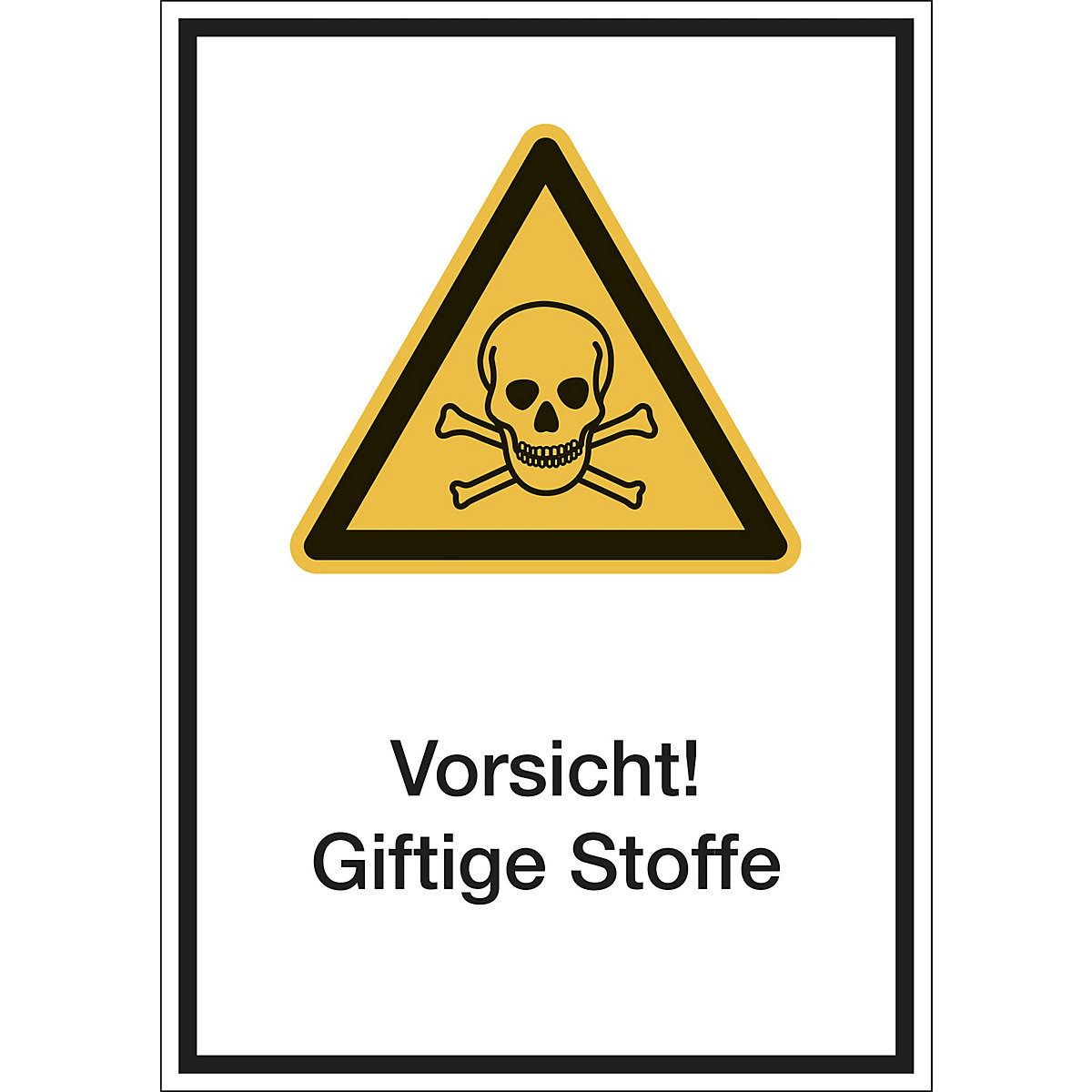 Combination signs with text for hazard symbols