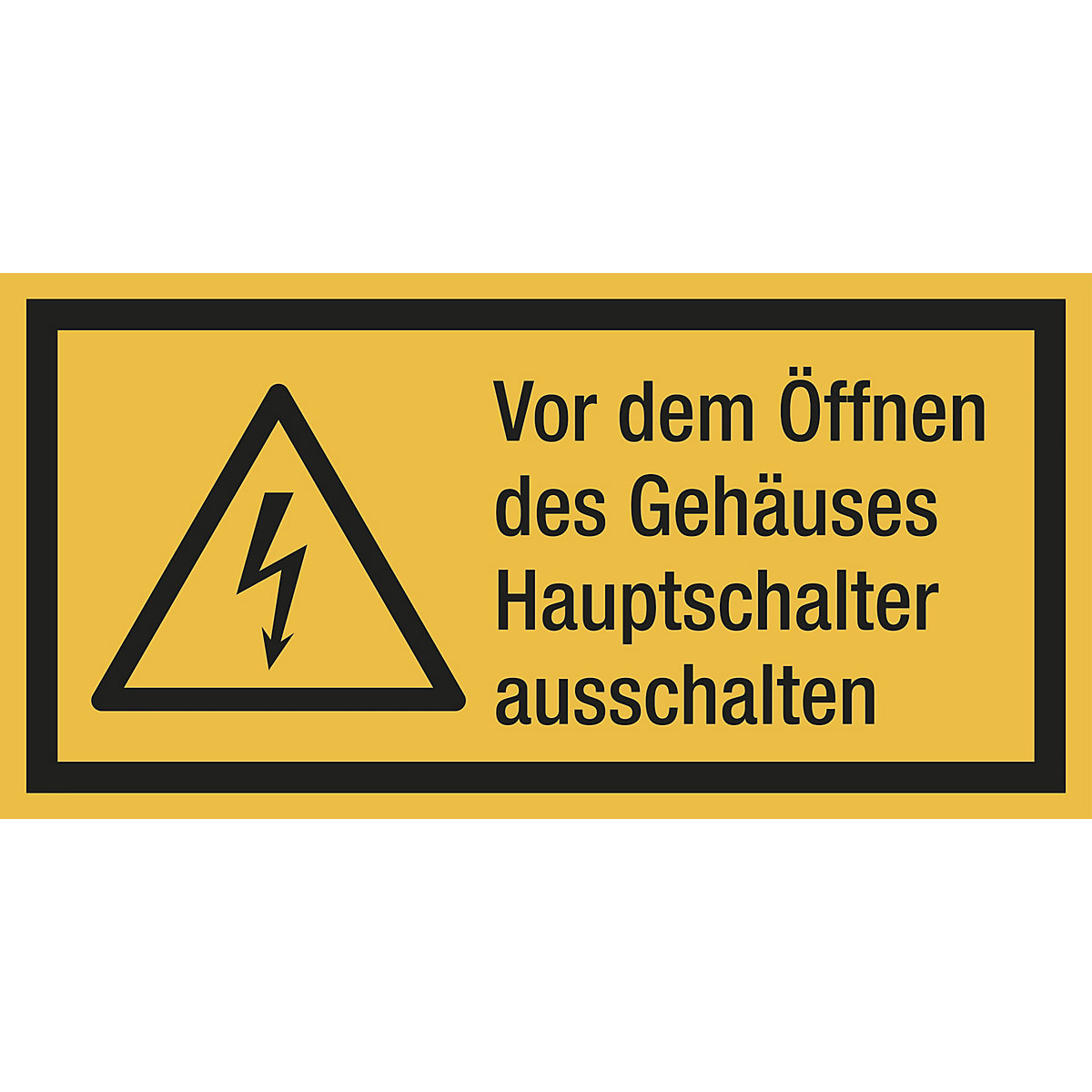 Combination signs with text for hazard symbols