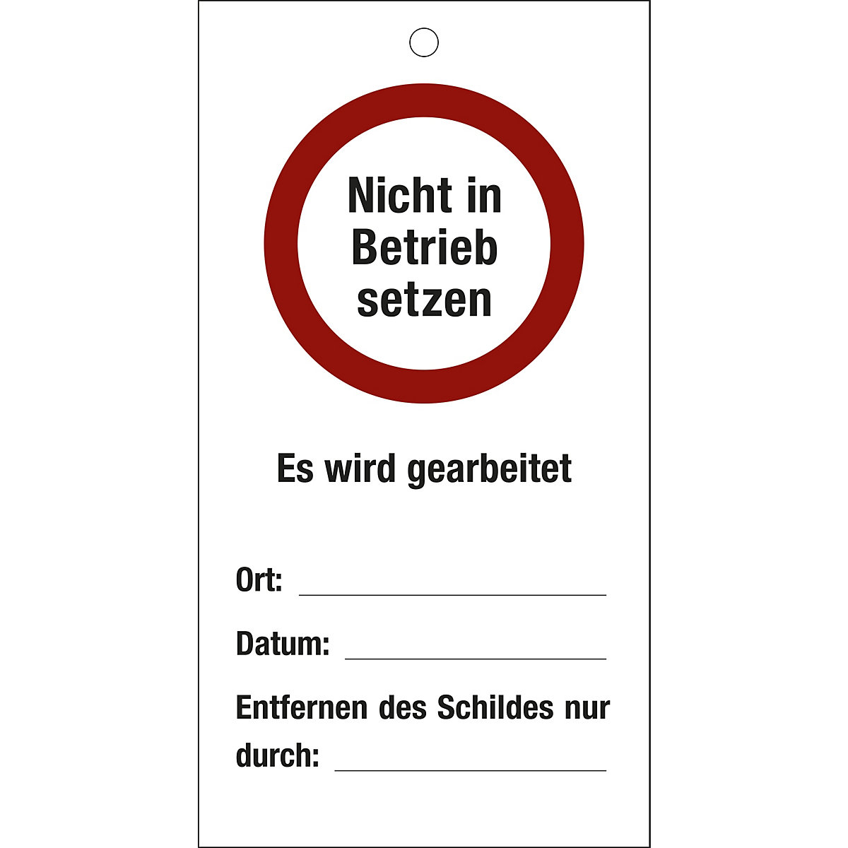 Maintenance tag, set of 10