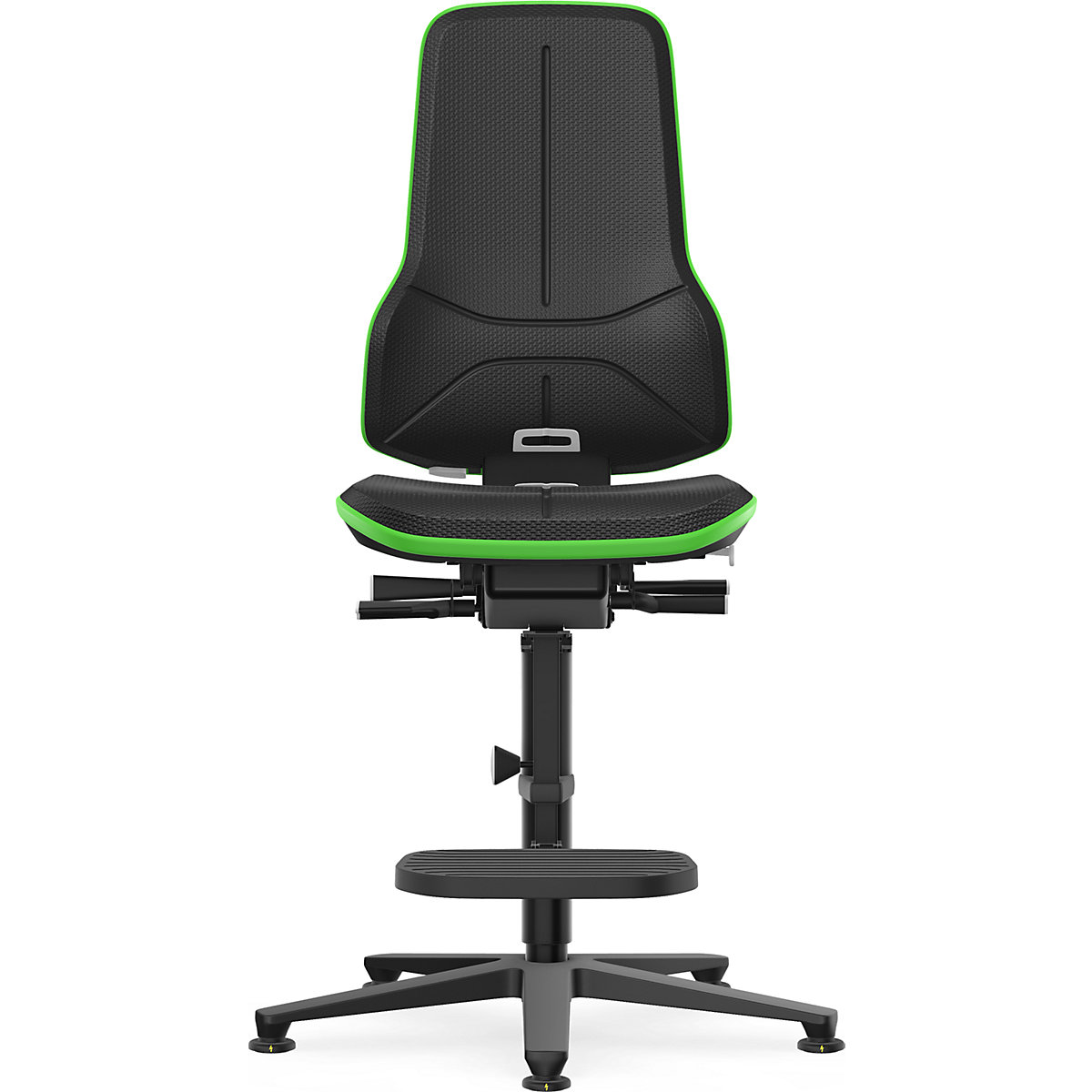 NEON ESD industrial swivel chair, floor glides, step-up – bimos (Product illustration 2)-1