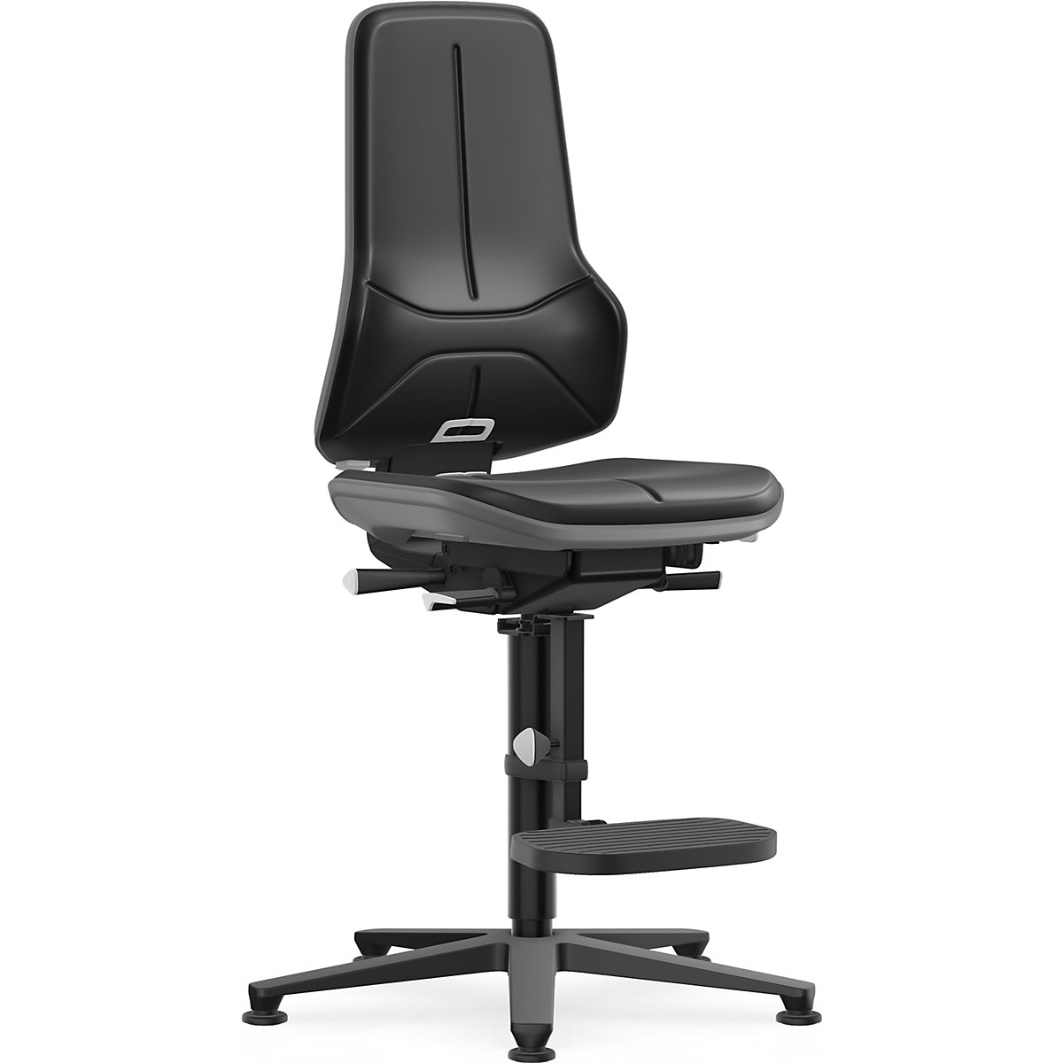 NEON industrial swivel chair, floor glides, step-up – bimos (Product illustration 6)-5