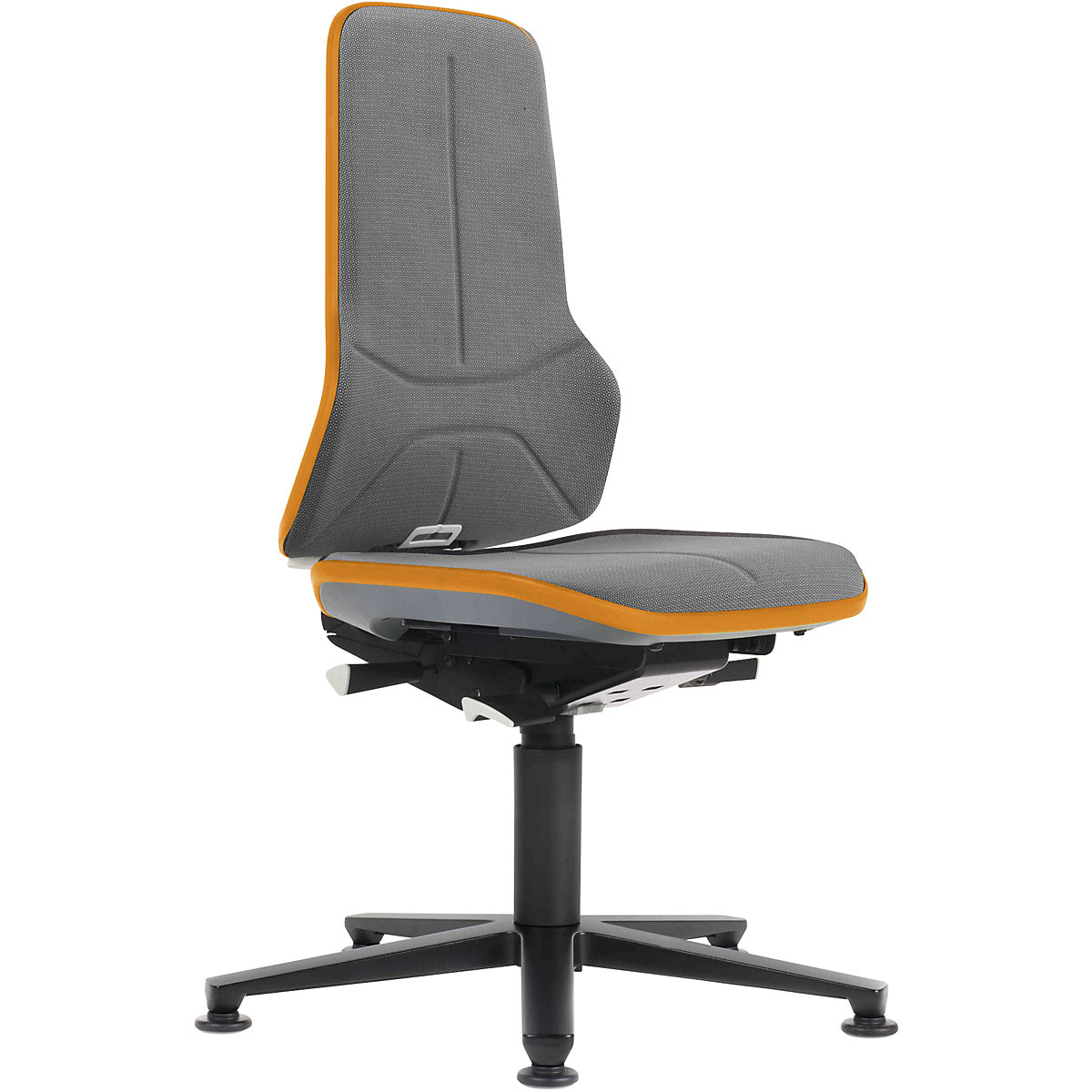 NEON industrial swivel chair swivel chair, floor glides – bimos, permanent contact mechanism, Supertec, orange bumper-5