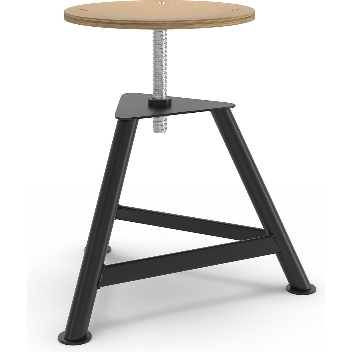 Workshop stool, beech plywood seat (Product illustration 3)-2