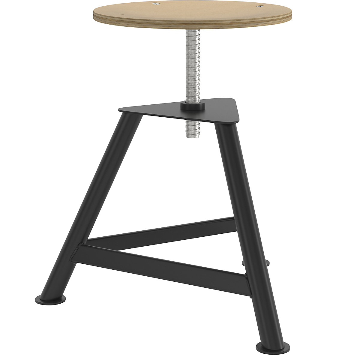 Workshop stool, beech plywood seat (Product illustration 5)-4