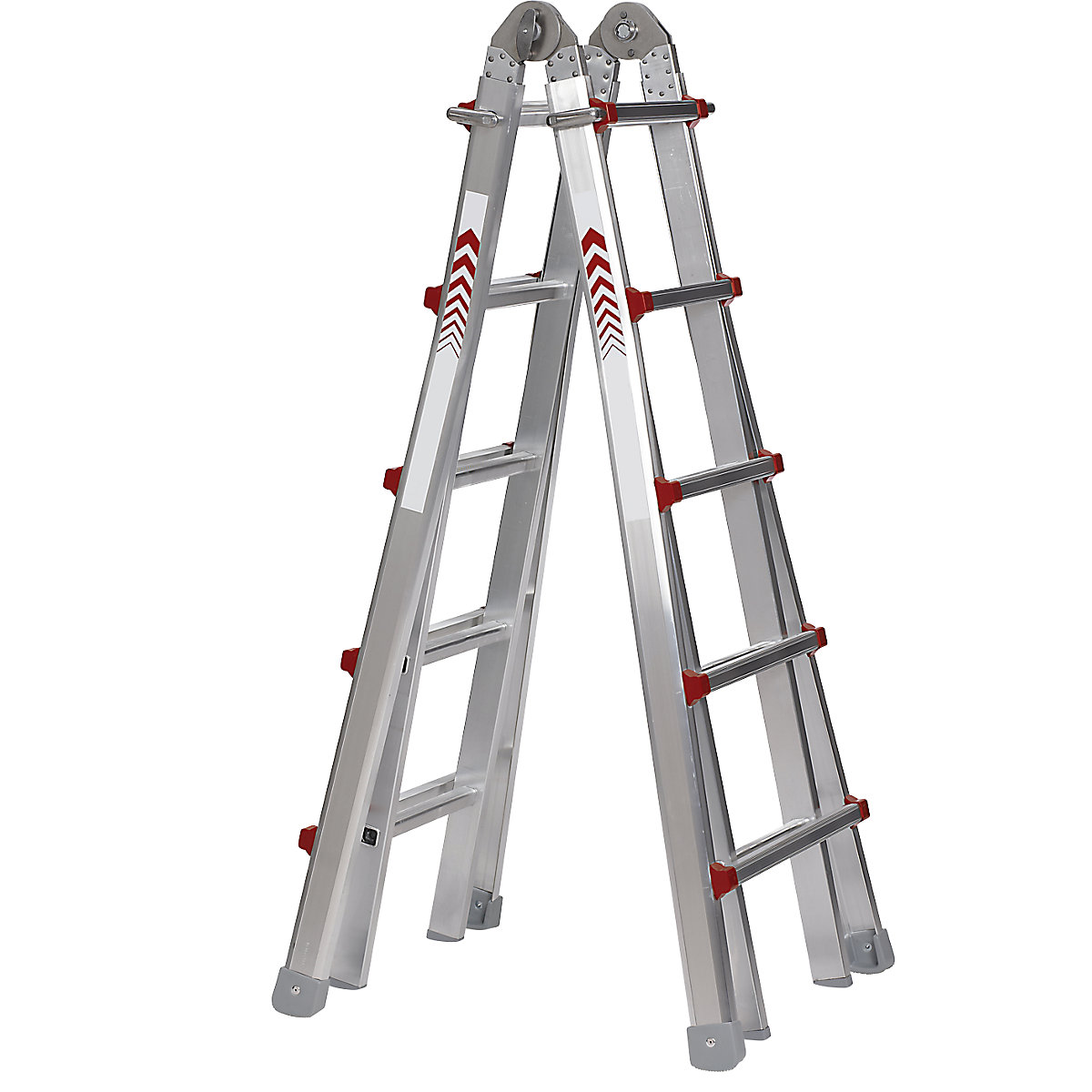 Telescopic folding ladder