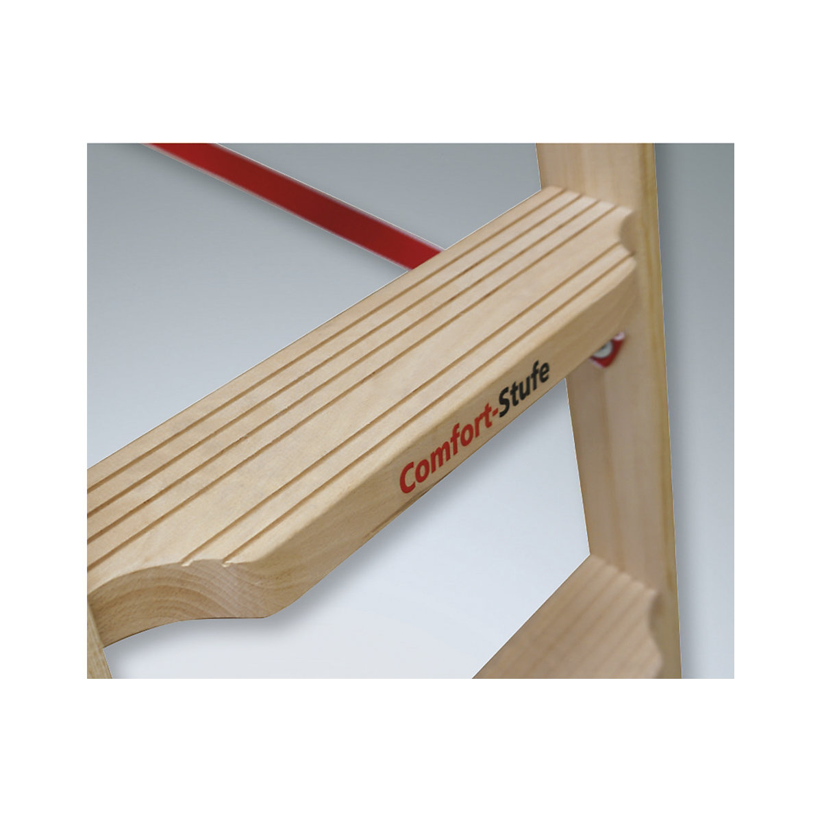 Wooden step ladder with comfort steps – euroline (Product illustration 3)-2