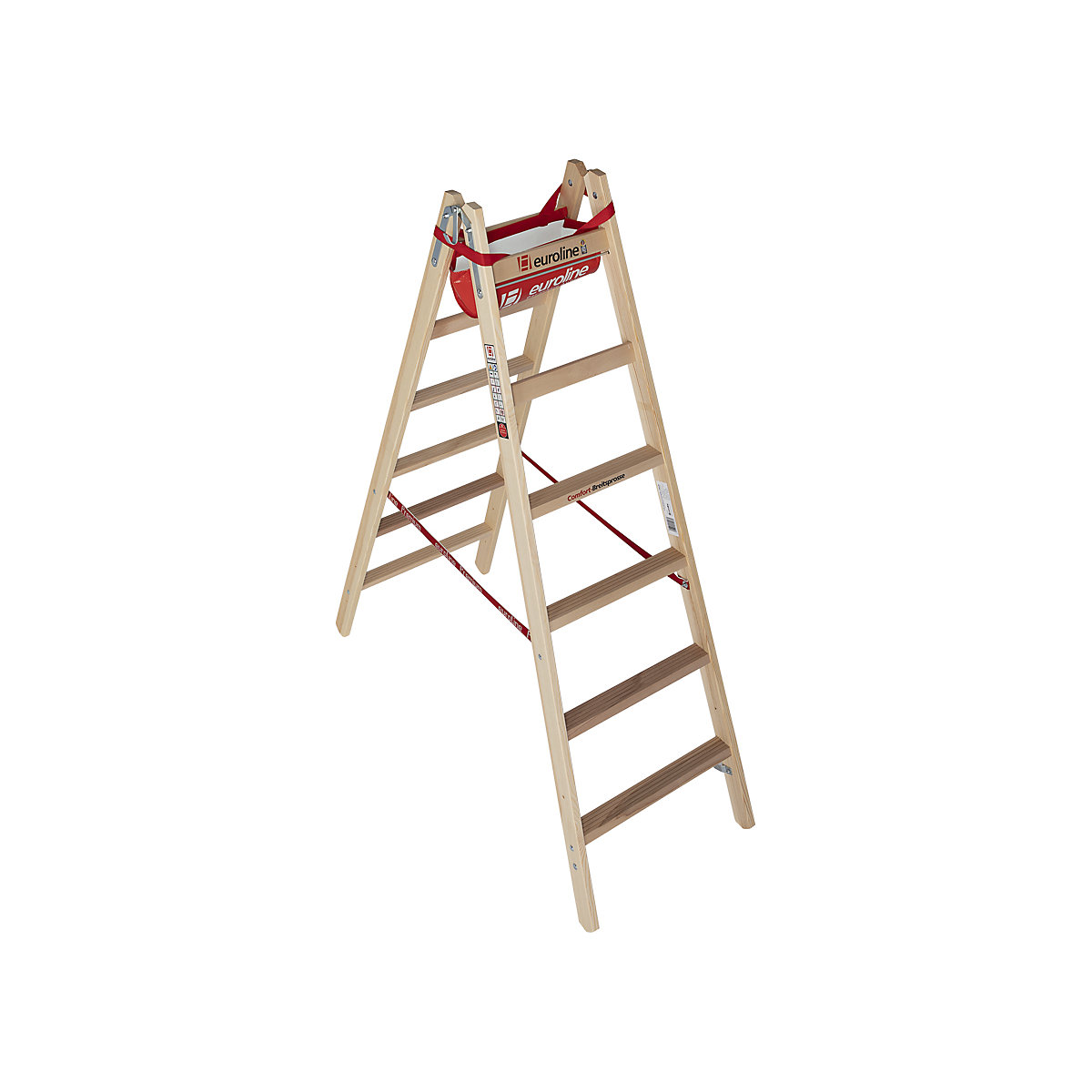 Wooden step ladder with wide comfort rungs (Product illustration 5)-4
