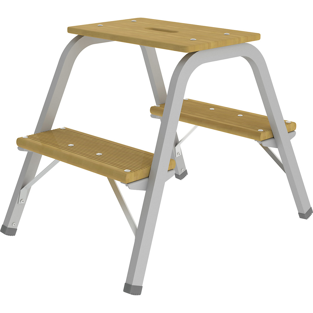 Tubular steel steps with wooden steps - MUNK