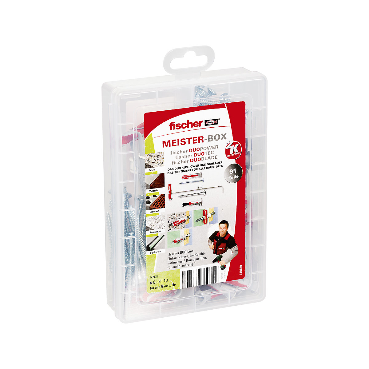 MEISTER-BOX DUOLINE plug and screw set – fischer