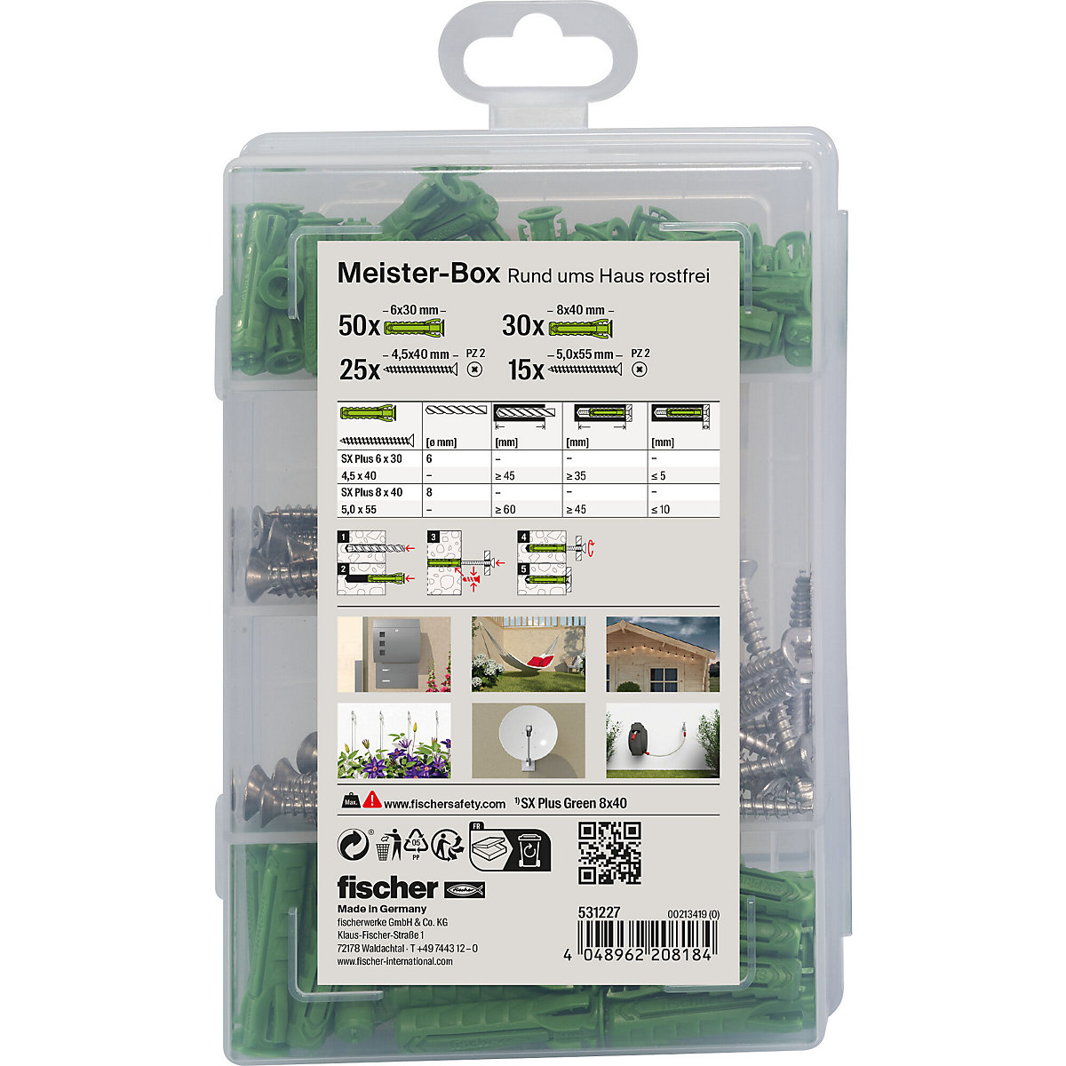 MEISTER-BOX plug and screw set greenline expansion plug SX/A2 screw – fischer (Product illustration 5)-4