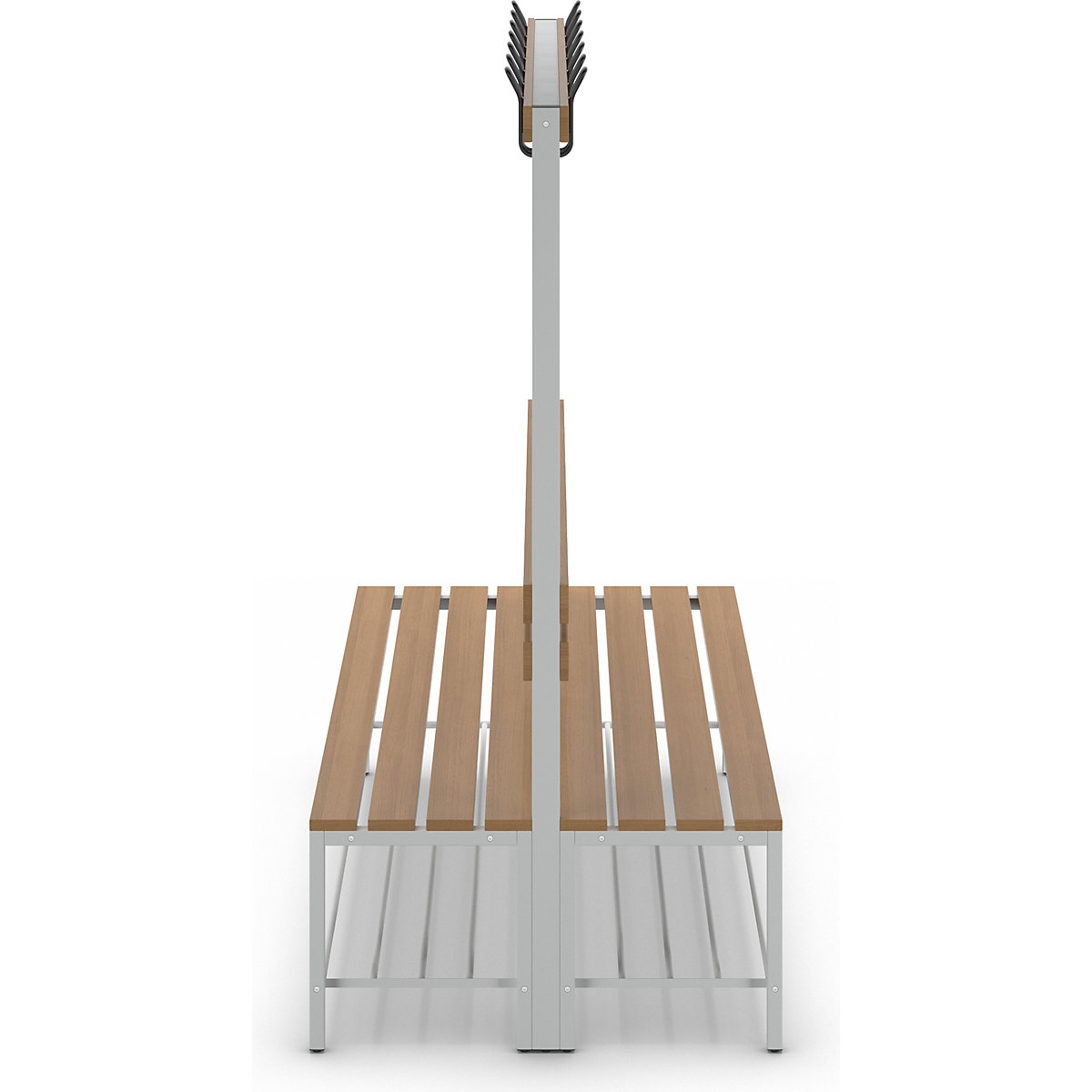 Changing room bench with back rest, double sided – eurokraft basic (Product illustration 7)-6