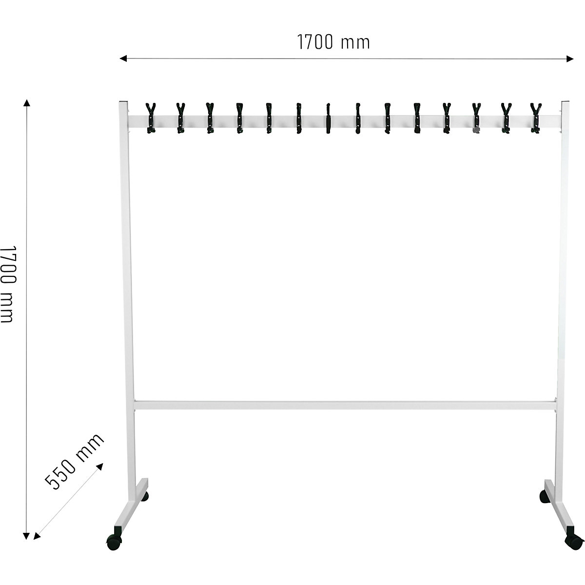 Mobile coat stand – eurokraft basic (Product illustration 9)-8