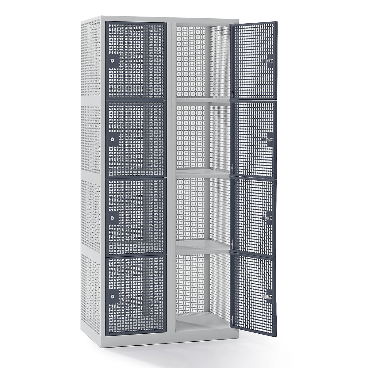 4-fold compartment locker, perforated sheet steel – eurokraft pro (Product illustration 5)-4