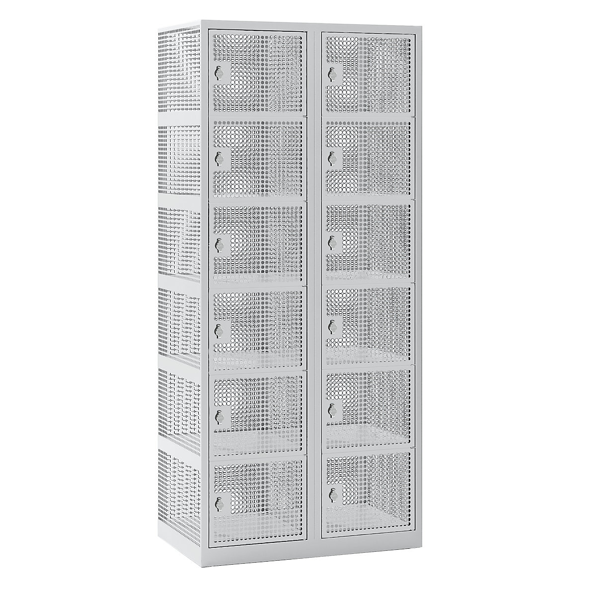 6-fold compartment locker, perforated sheet steel - eurokraft pro