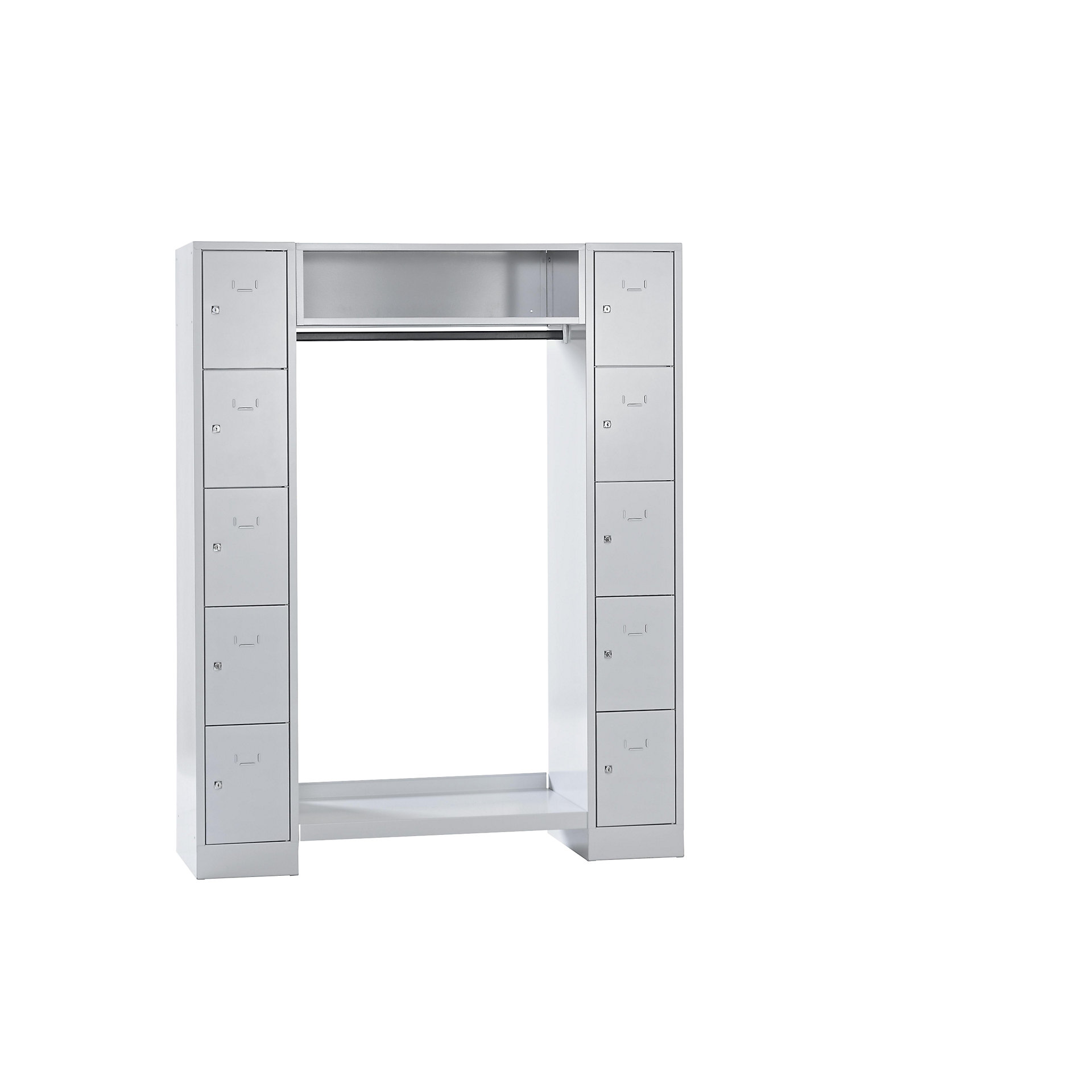 Dresden cloakroom locker system – Wolf: 2 compartments, 1 coat rack, W ...