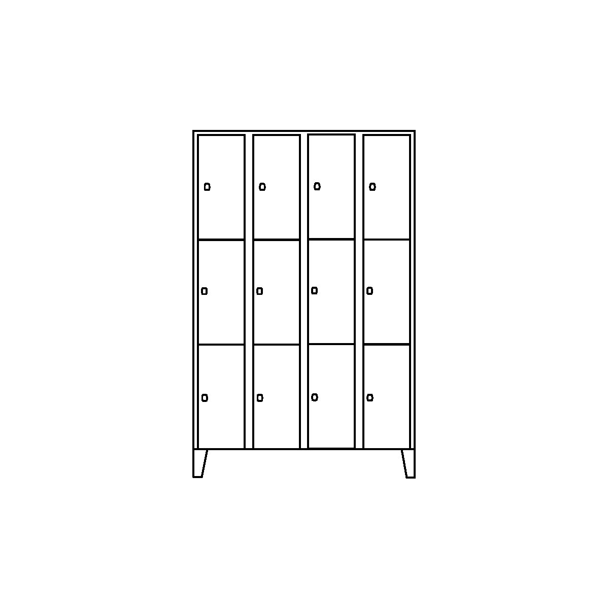 Munich 3-fold compartment locker – Wolf (Product illustration 10)-9