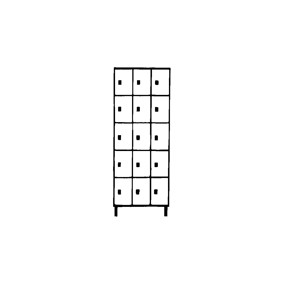 Munich 5-fold compartment locker – Wolf (Product illustration 3)-2