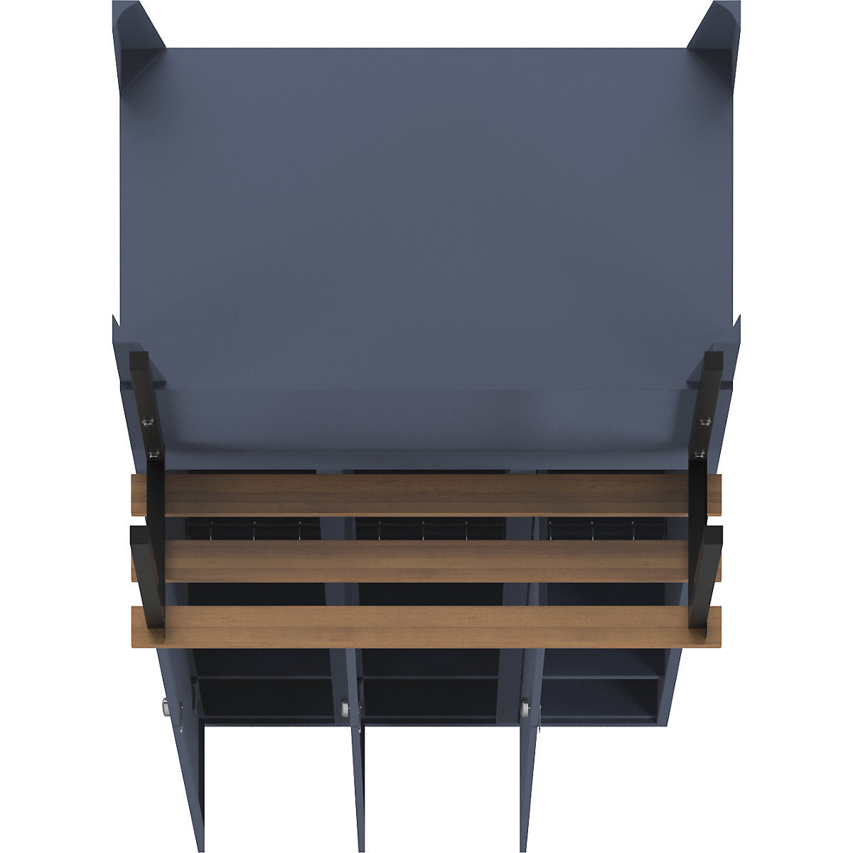 Berlin 1 bench seat clothes locker – Wolf (Product illustration 7)-6