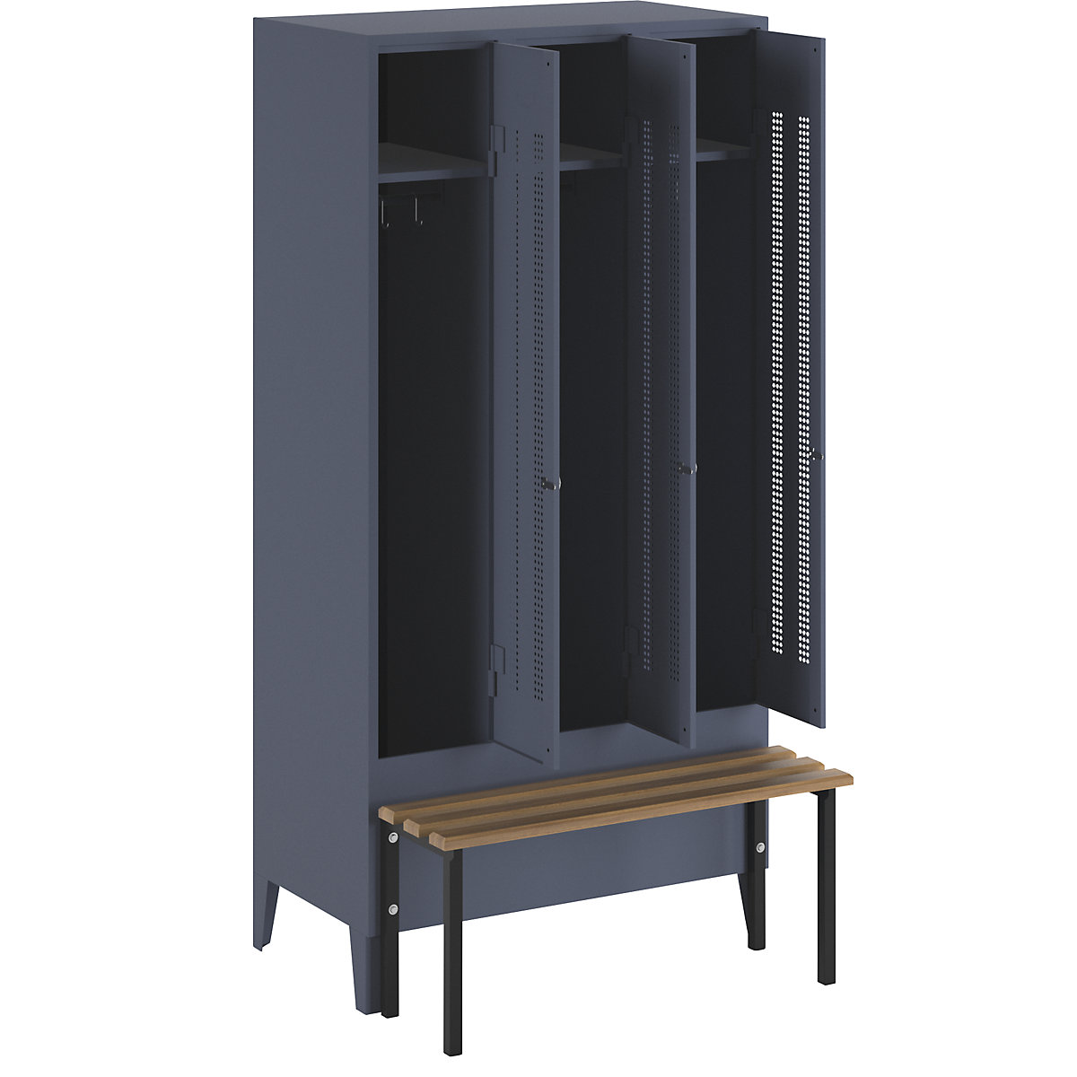 Berlin 1 bench seat clothes locker - Wolf