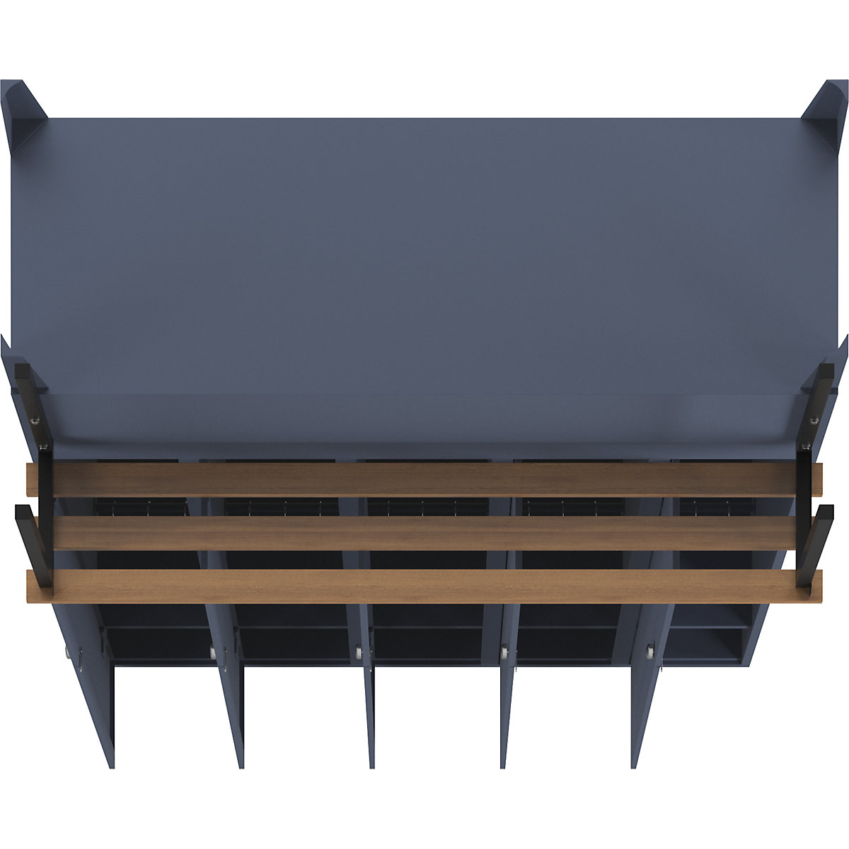 Berlin 1 bench seat clothes locker – Wolf (Product illustration 7)-6