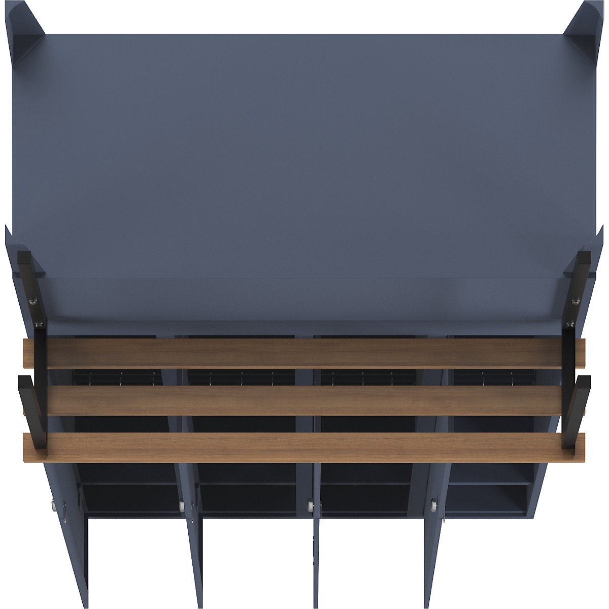 Berlin 1 bench seat clothes locker – Wolf (Product illustration 7)-6