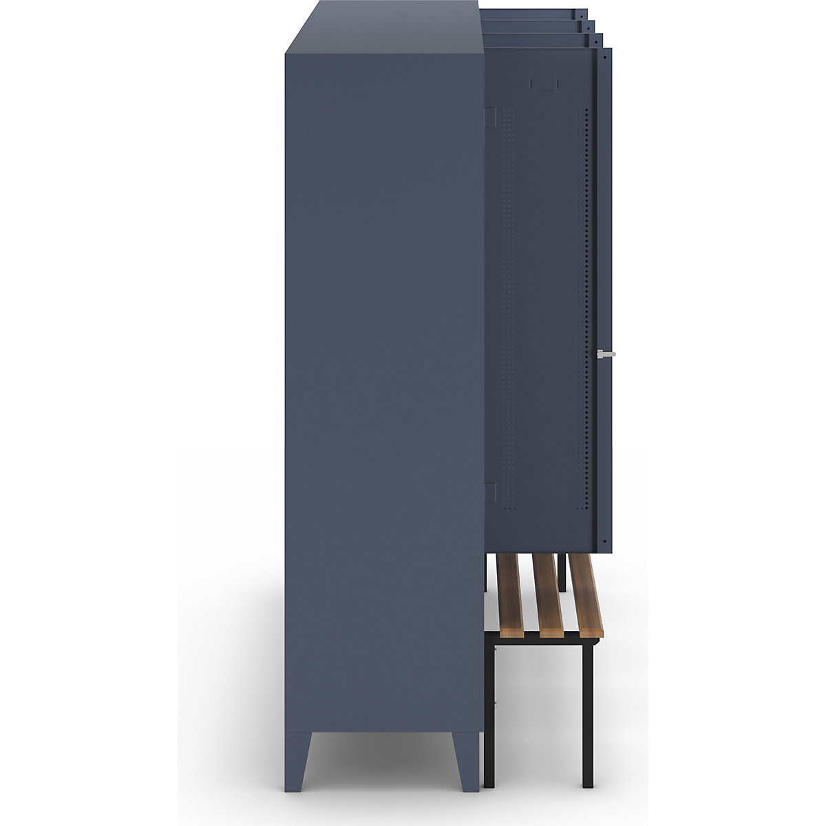Berlin 1 bench seat clothes locker – Wolf (Product illustration 186)-185