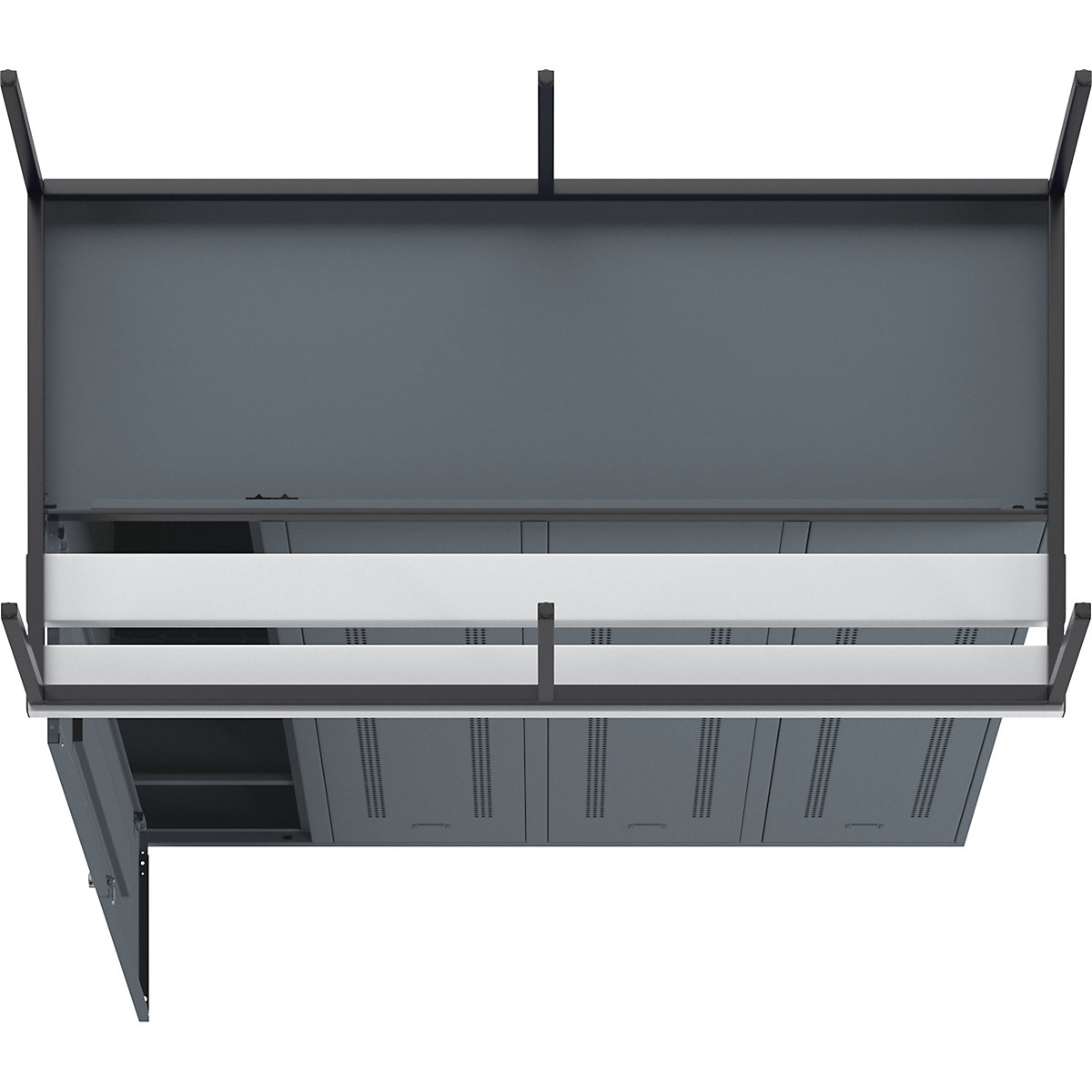 Berlin 1 bench seat clothes locker – Wolf (Product illustration 175)-174