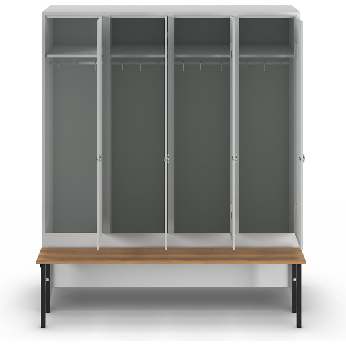 Berlin 1 bench seat clothes locker – Wolf (Product illustration 241)-240
