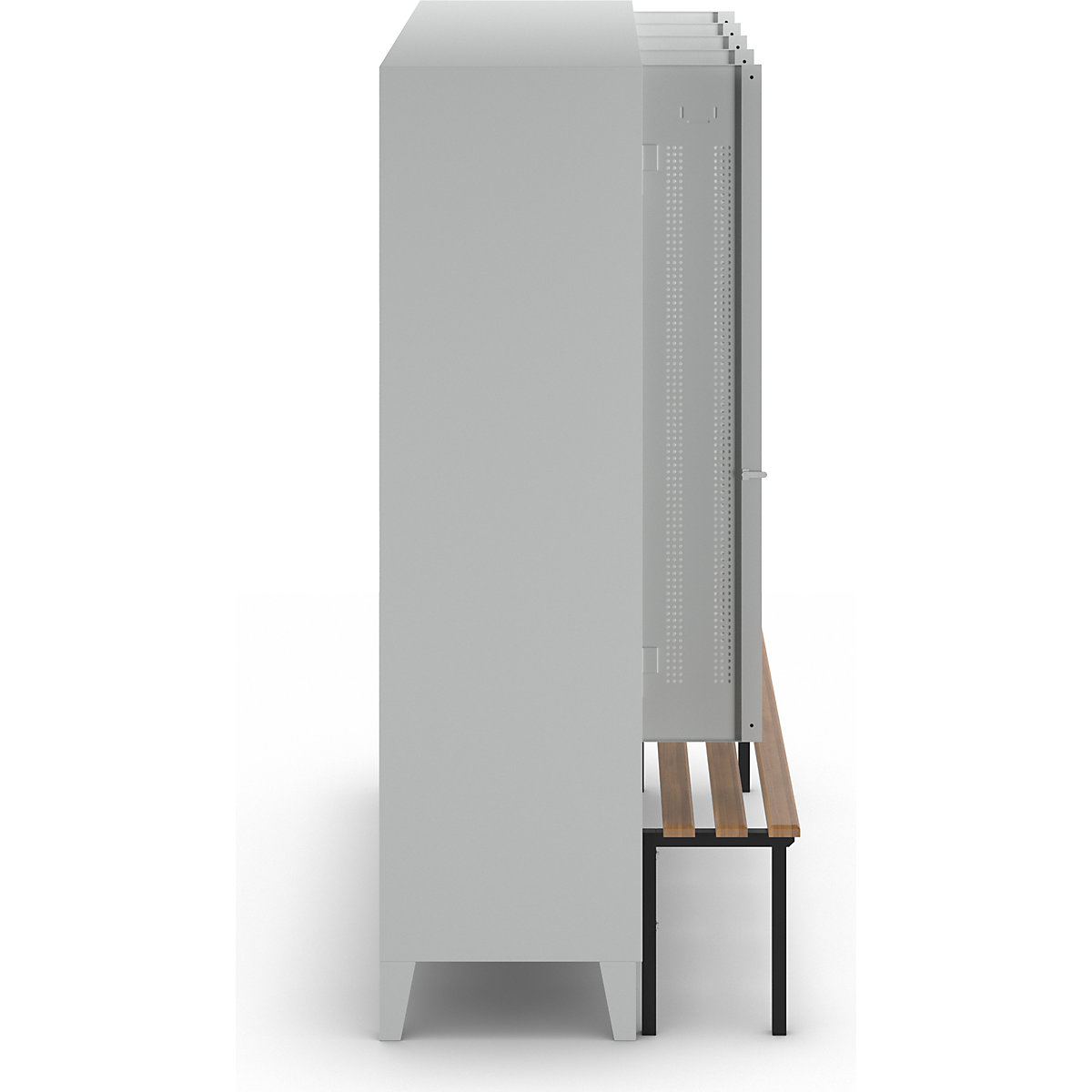 Berlin 1 bench seat clothes locker – Wolf (Product illustration 270)-269