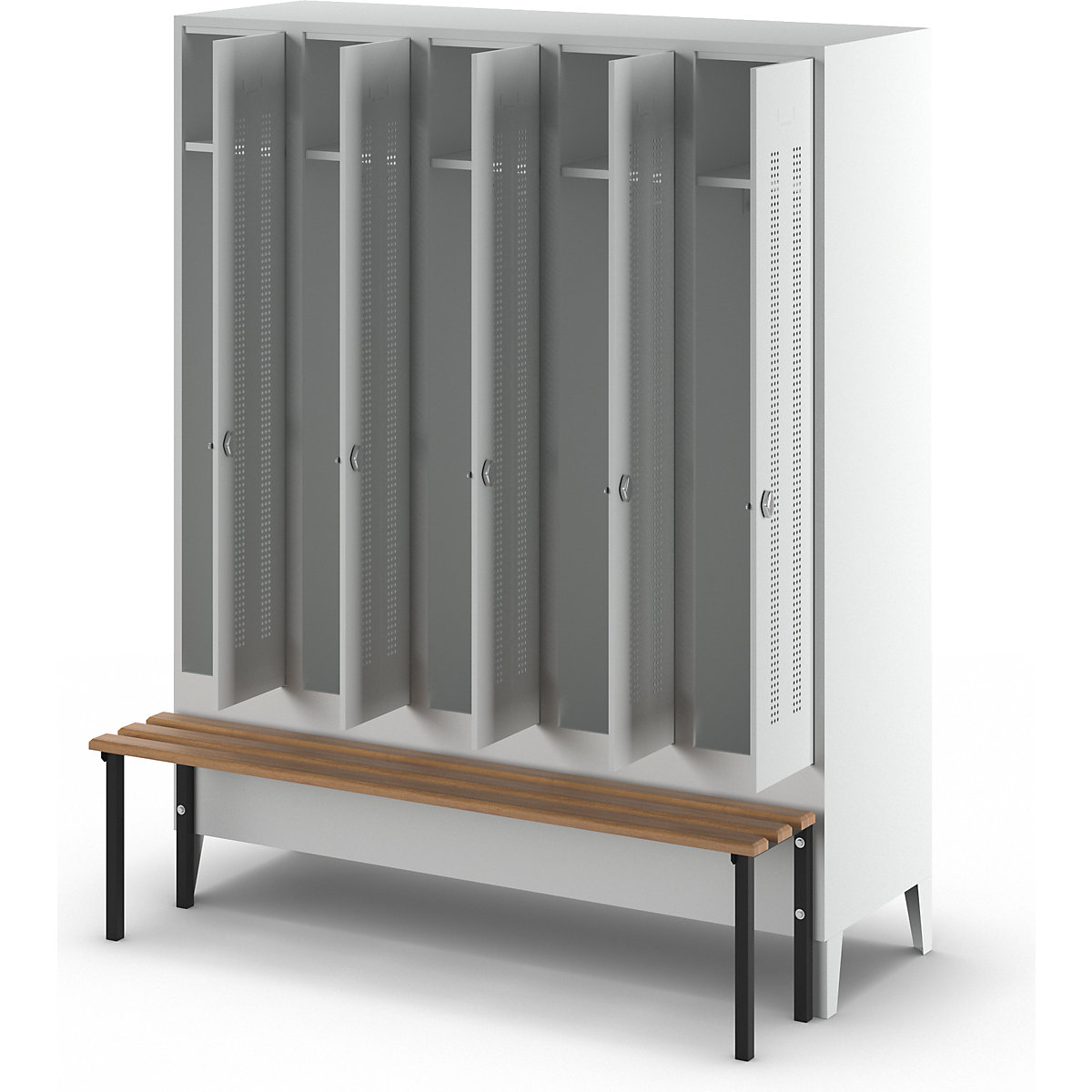 Berlin 1 bench seat clothes locker – Wolf (Product illustration 274)-273