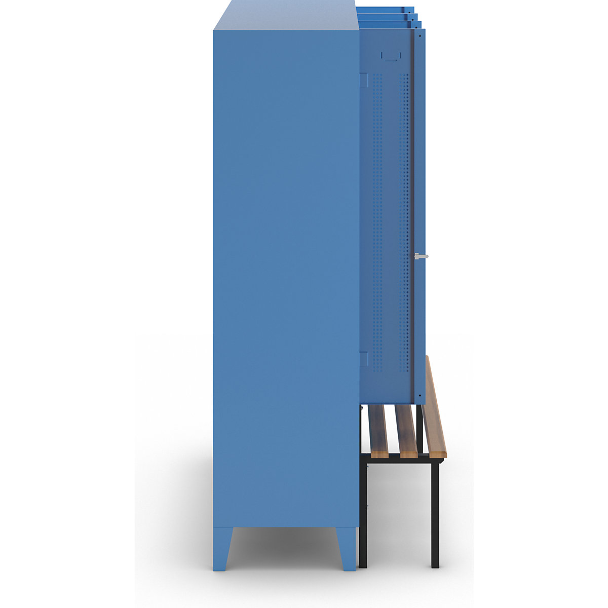 Berlin 1 bench seat clothes locker – Wolf (Product illustration 4)-3