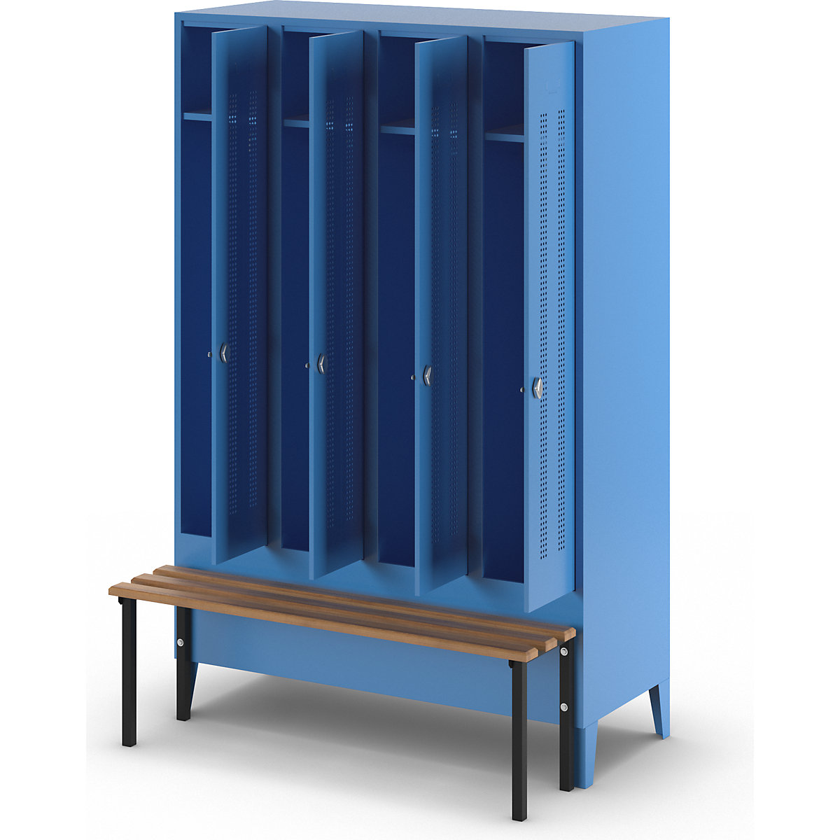 Berlin 1 bench seat clothes locker – Wolf (Product illustration 8)-7