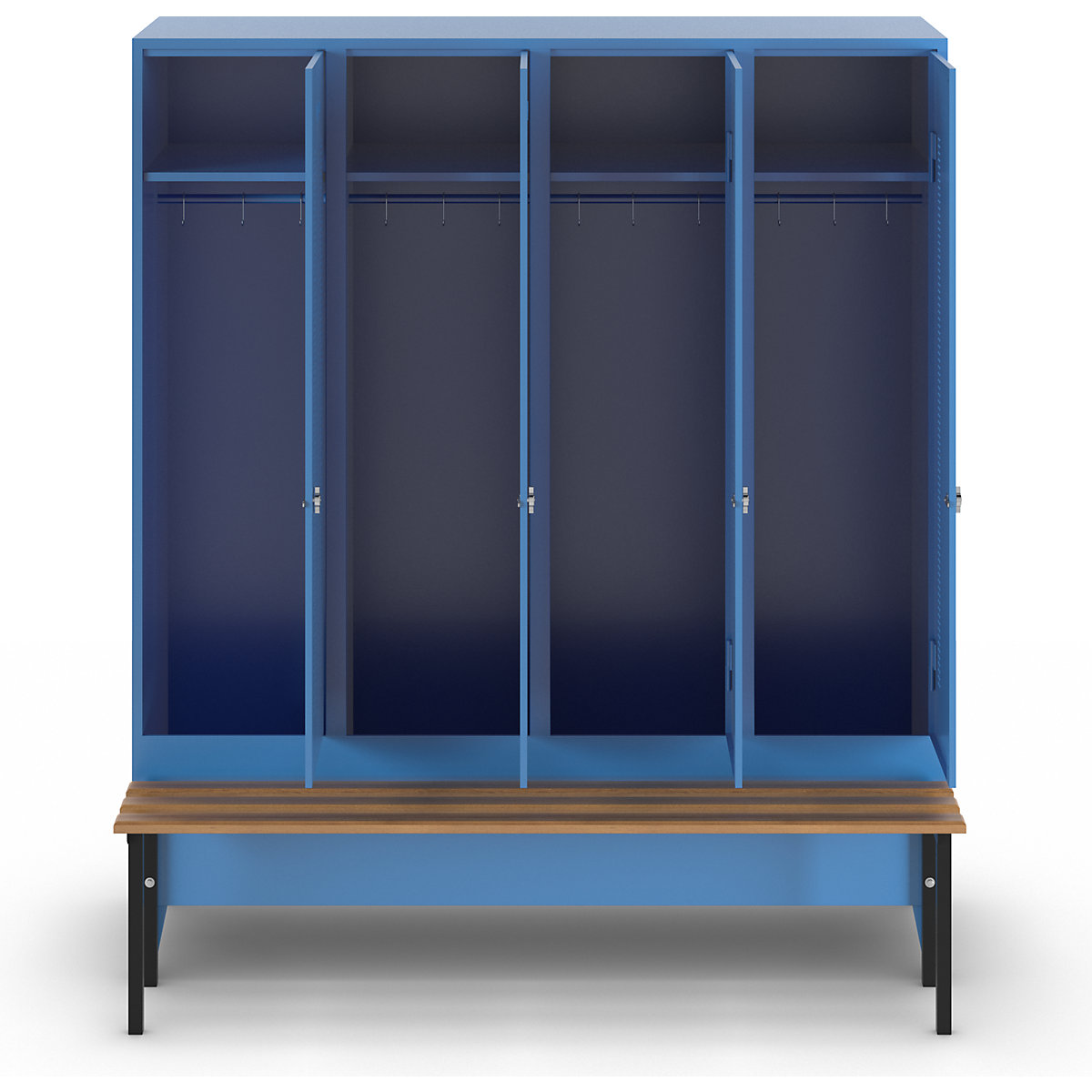 Berlin 1 bench seat clothes locker – Wolf (Product illustration 248)-247