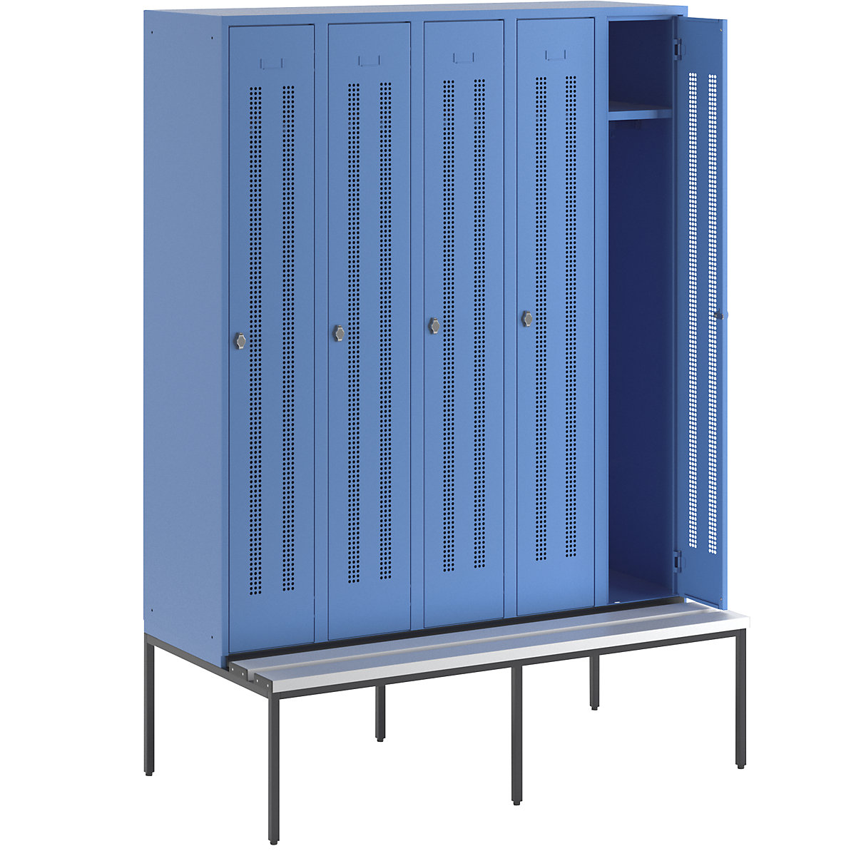 Berlin 1 bench seat clothes locker - Wolf